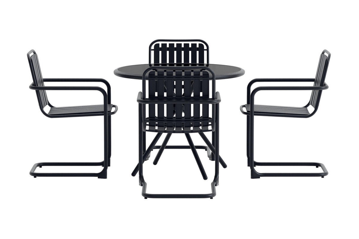 Chios Gartentischset in Schwarz präsentiert im Onlineshop von KAQTU Design AG. Gartentischset ist von Venture Home