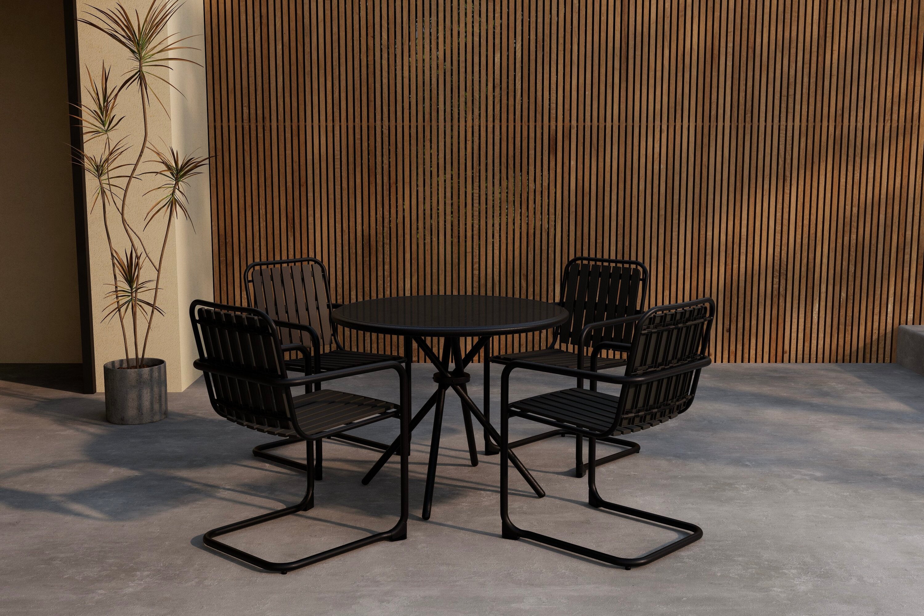 Chios Gartentischset in Schwarz präsentiert im Onlineshop von KAQTU Design AG. Gartentischset ist von Venture Home