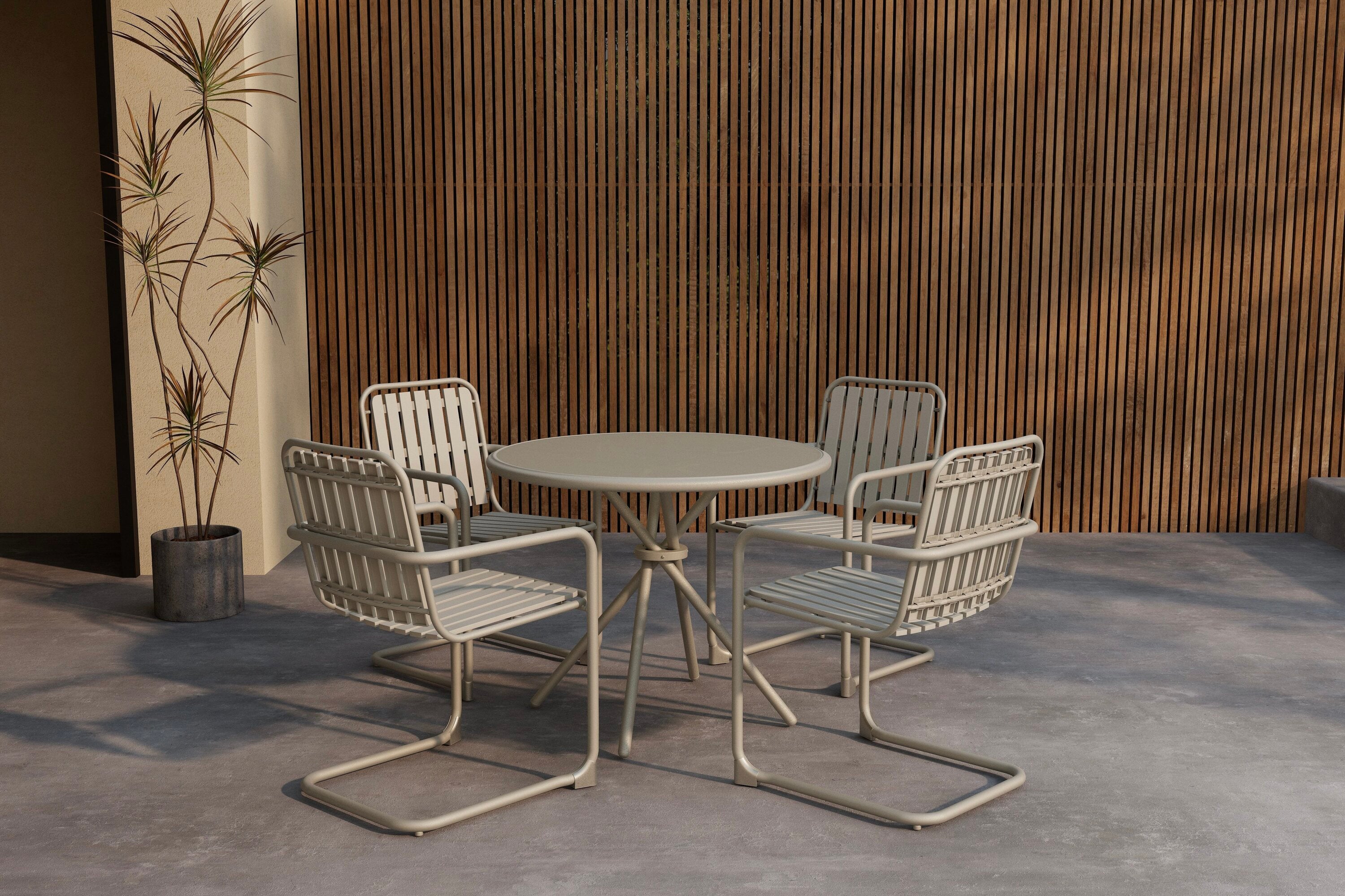 Chios Gartentischset in Beige präsentiert im Onlineshop von KAQTU Design AG. Gartentischset ist von Venture Home