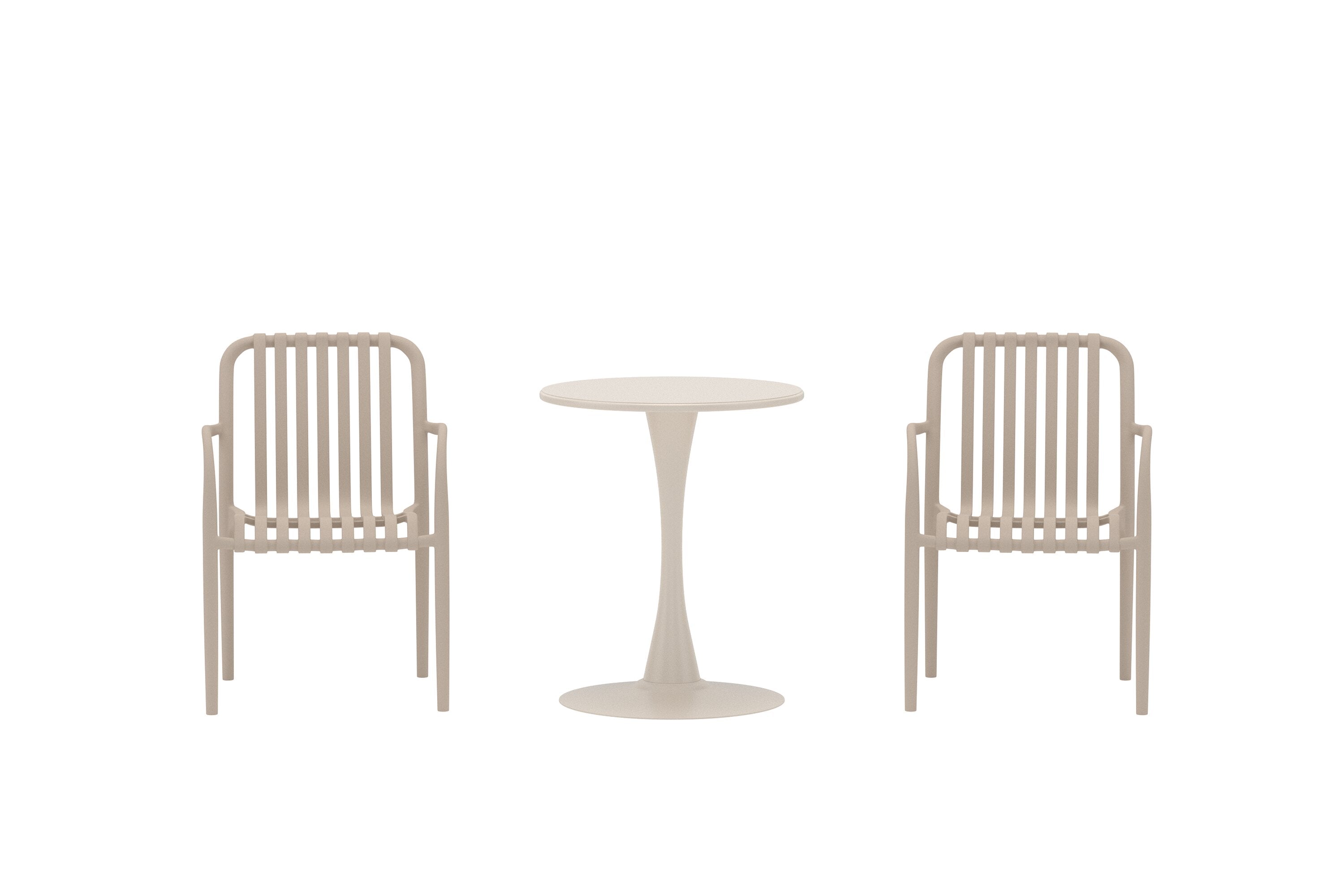 Limnos Café Set in Beige präsentiert im Onlineshop von KAQTU Design AG. Gartentischset ist von Venture Home
