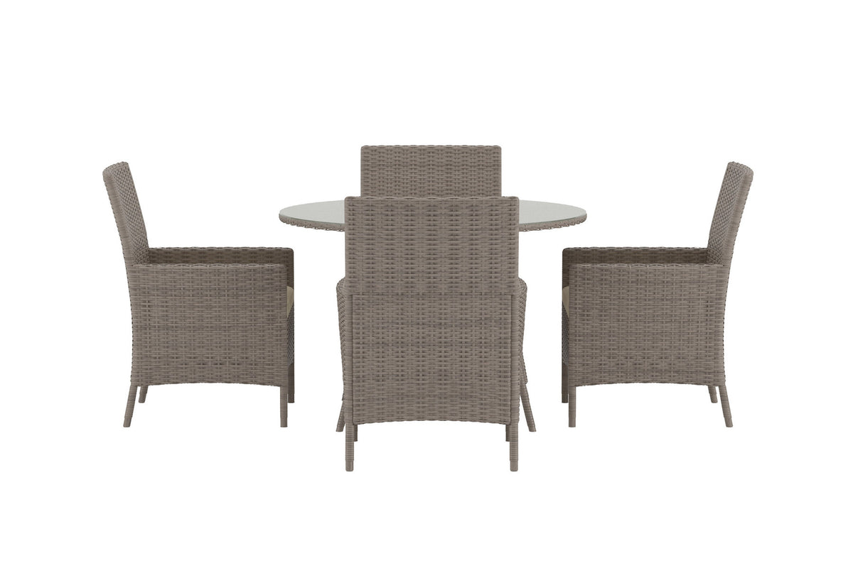 Lefkas Esstischgarnitur in Braun präsentiert im Onlineshop von KAQTU Design AG. Gartentischset ist von Venture Home