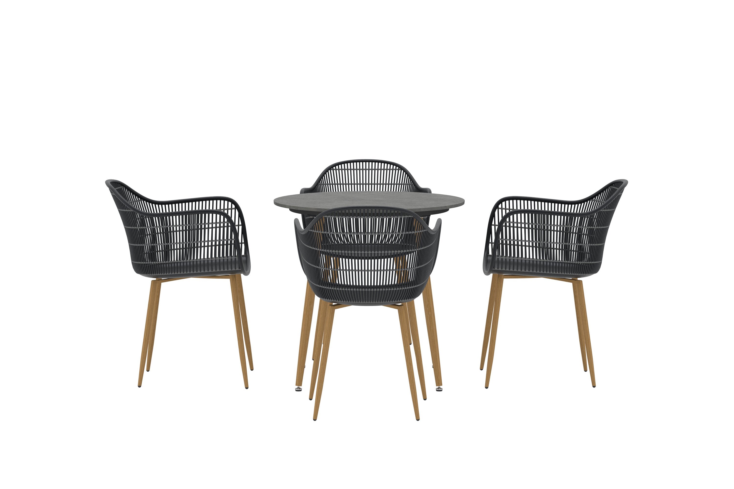 Anafi Gartentischset in Schwarz präsentiert im Onlineshop von KAQTU Design AG. Gartentischset ist von Venture Home
