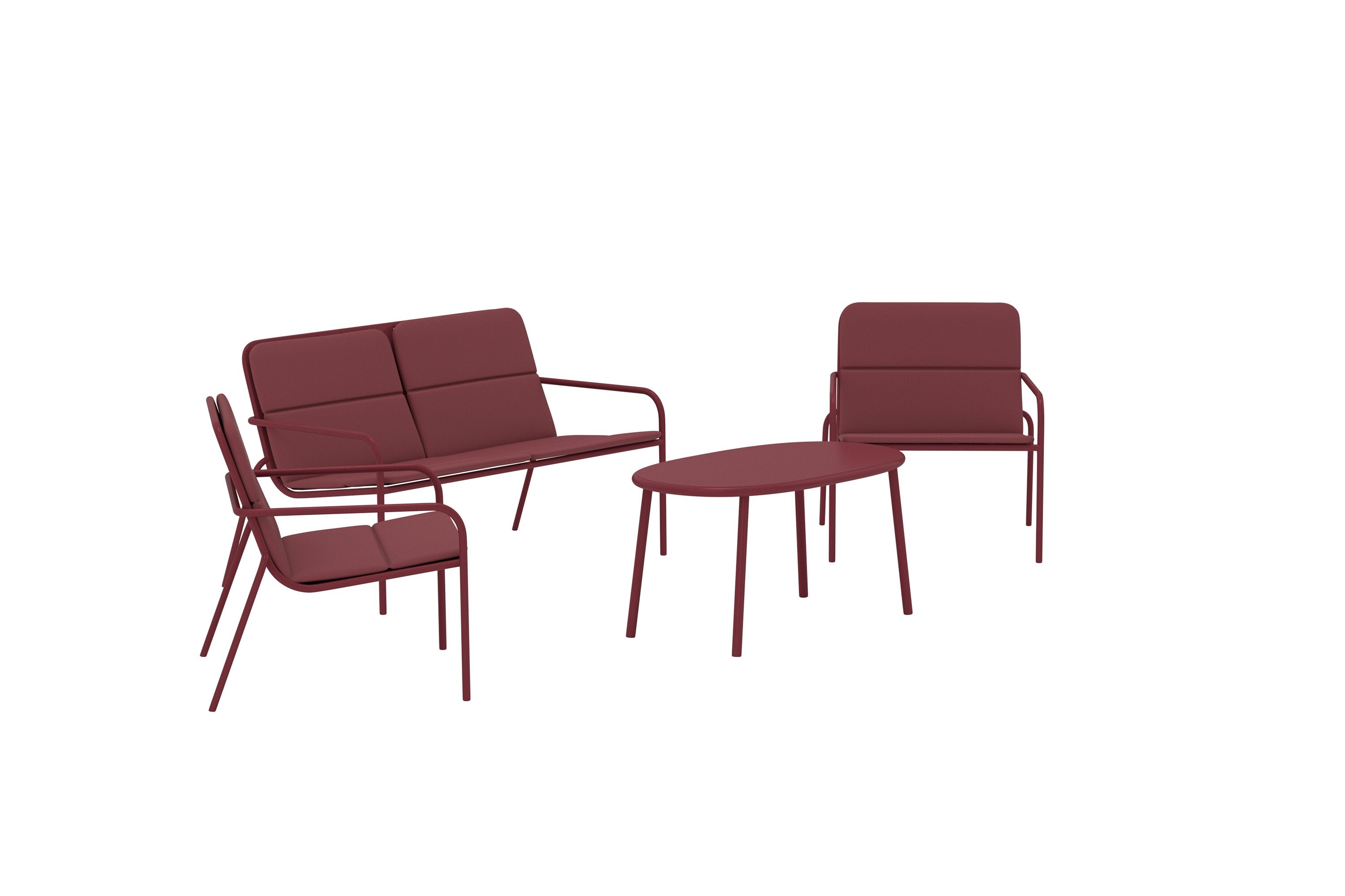 Fourni Sofa Set in Burgund präsentiert im Onlineshop von KAQTU Design AG. Loungeset ist von Venture Home
