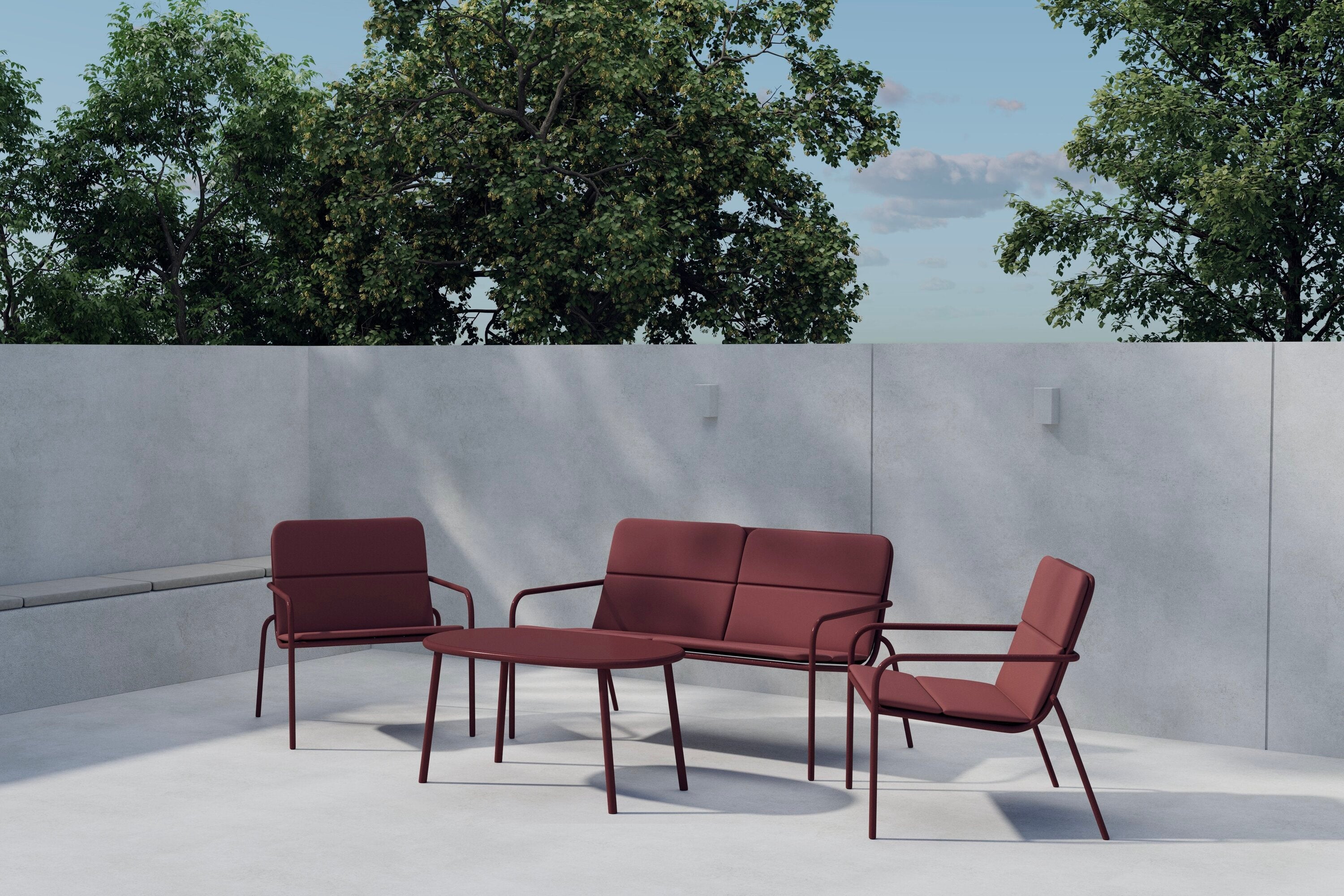 Fourni Sofa Set in Burgund präsentiert im Onlineshop von KAQTU Design AG. Loungeset ist von Venture Home
