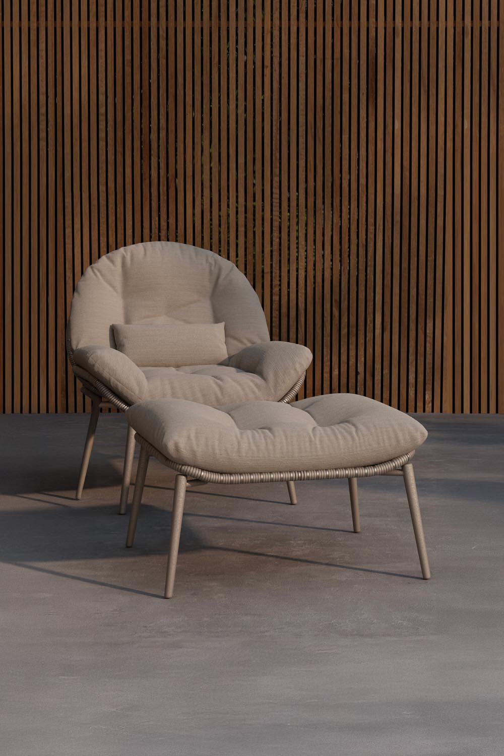 Cala Loungestuhl in Beige präsentiert im Onlineshop von KAQTU Design AG. Outdoor-Sessel ist von Venture Home