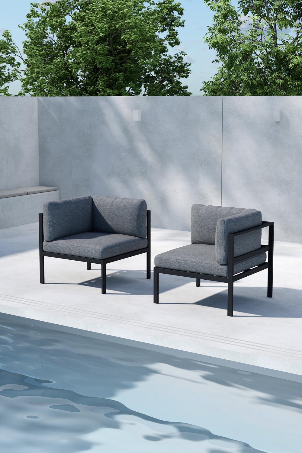 Copacabana Sofa Modul in Schwarz präsentiert im Onlineshop von KAQTU Design AG. Lounge Sofa ist von Venture Home