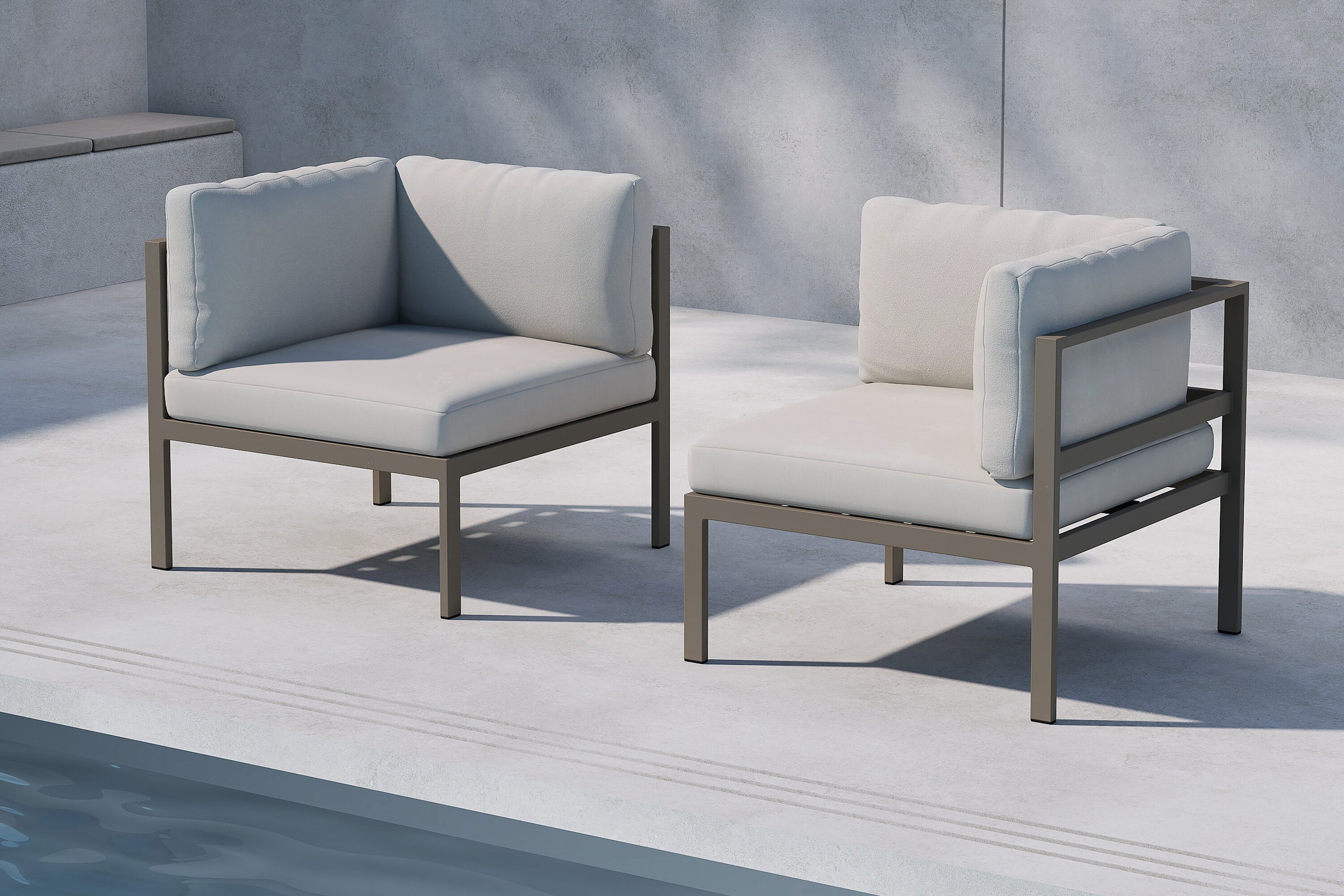 Stilvolles Eckmodul des Copacabana Sofas von Venture Home, ideal für entspannte Stunden im Freien und moderne Lounge-Bereiche.