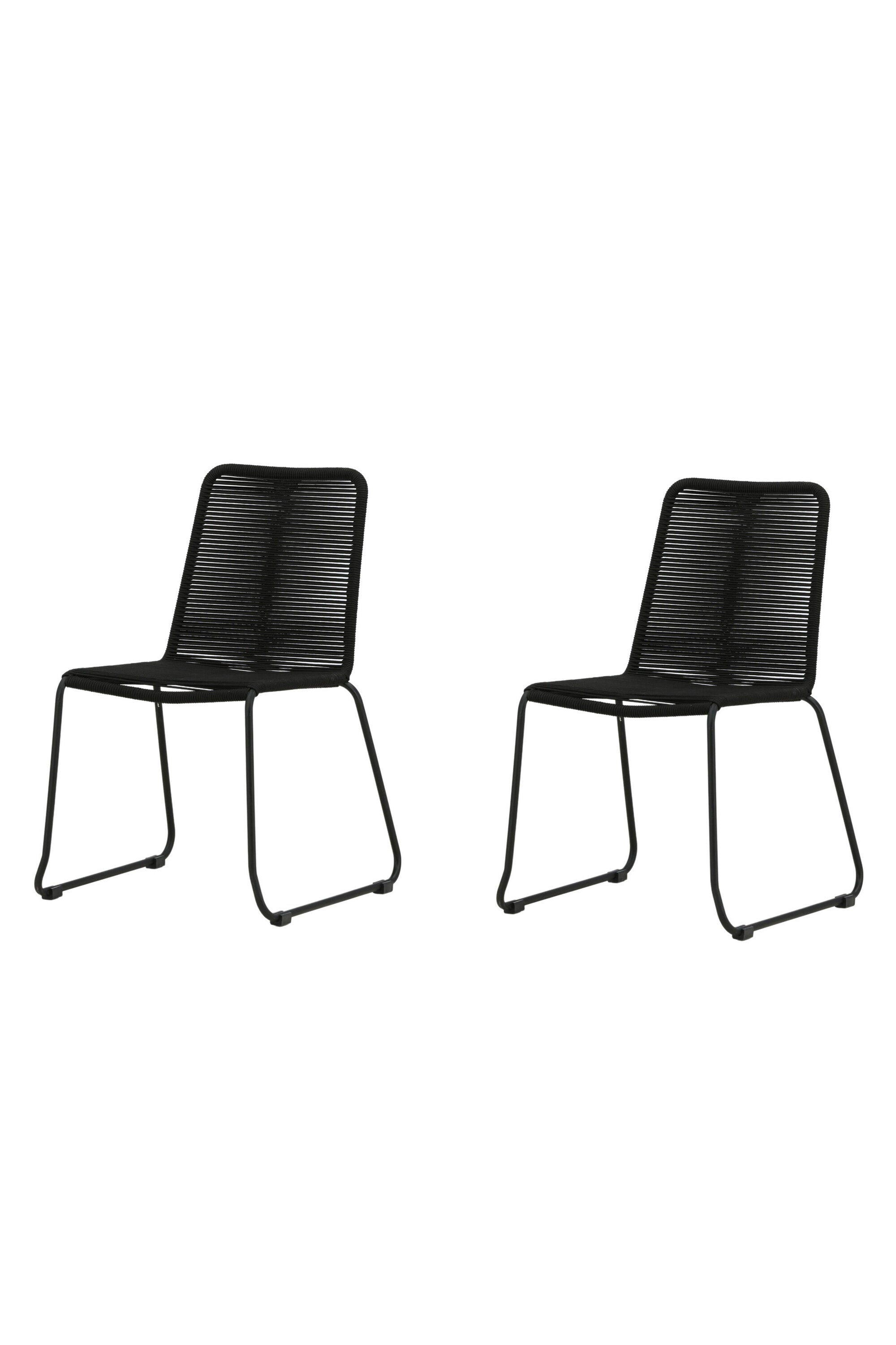 Lindos Esszimmerstuhl in Schwarz präsentiert im Onlineshop von KAQTU Design AG. Gartenstuhl mit Armlehnen ist von Venture Home