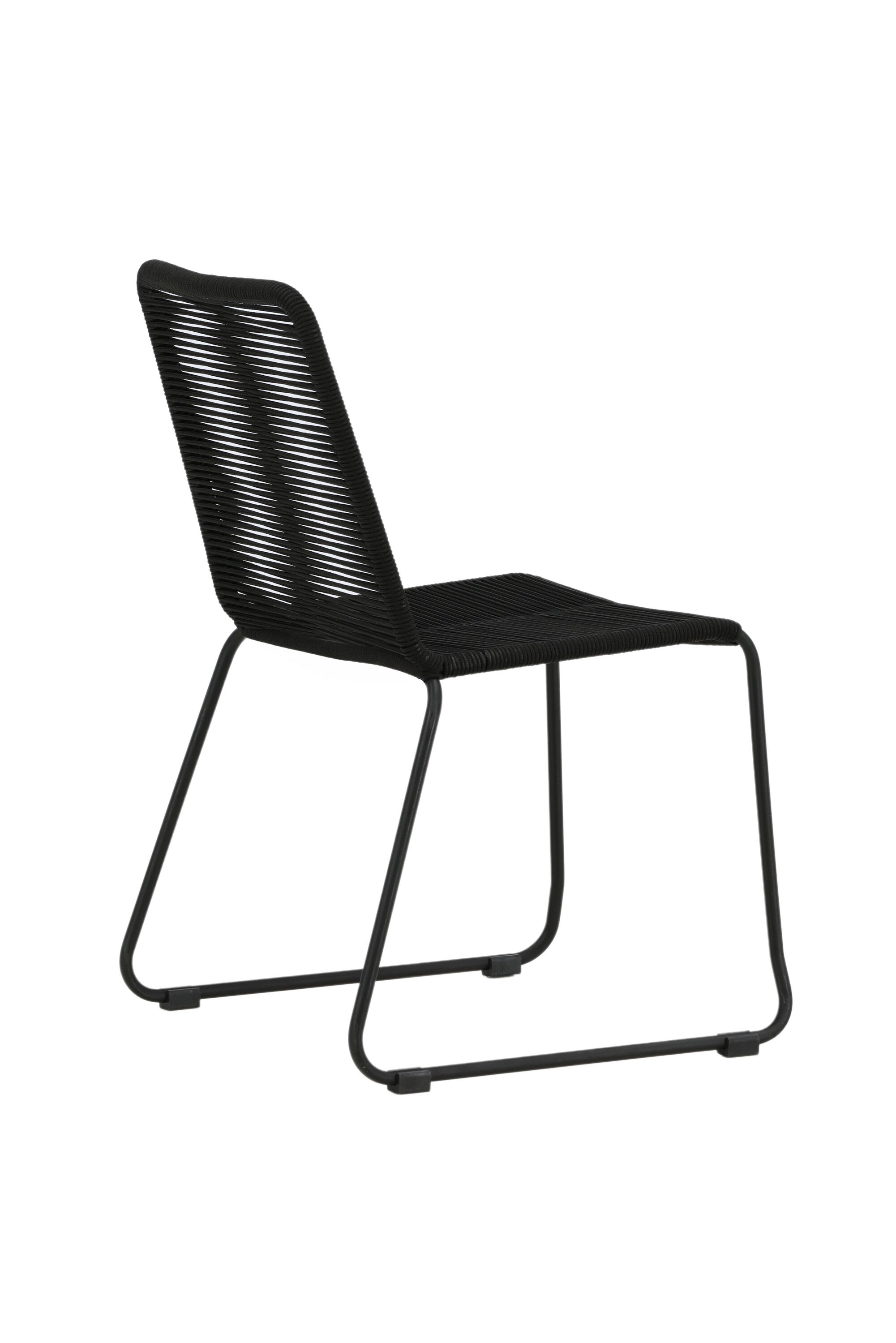 Lindos Esszimmerstuhl in Schwarz präsentiert im Onlineshop von KAQTU Design AG. Gartenstuhl mit Armlehnen ist von Venture Home