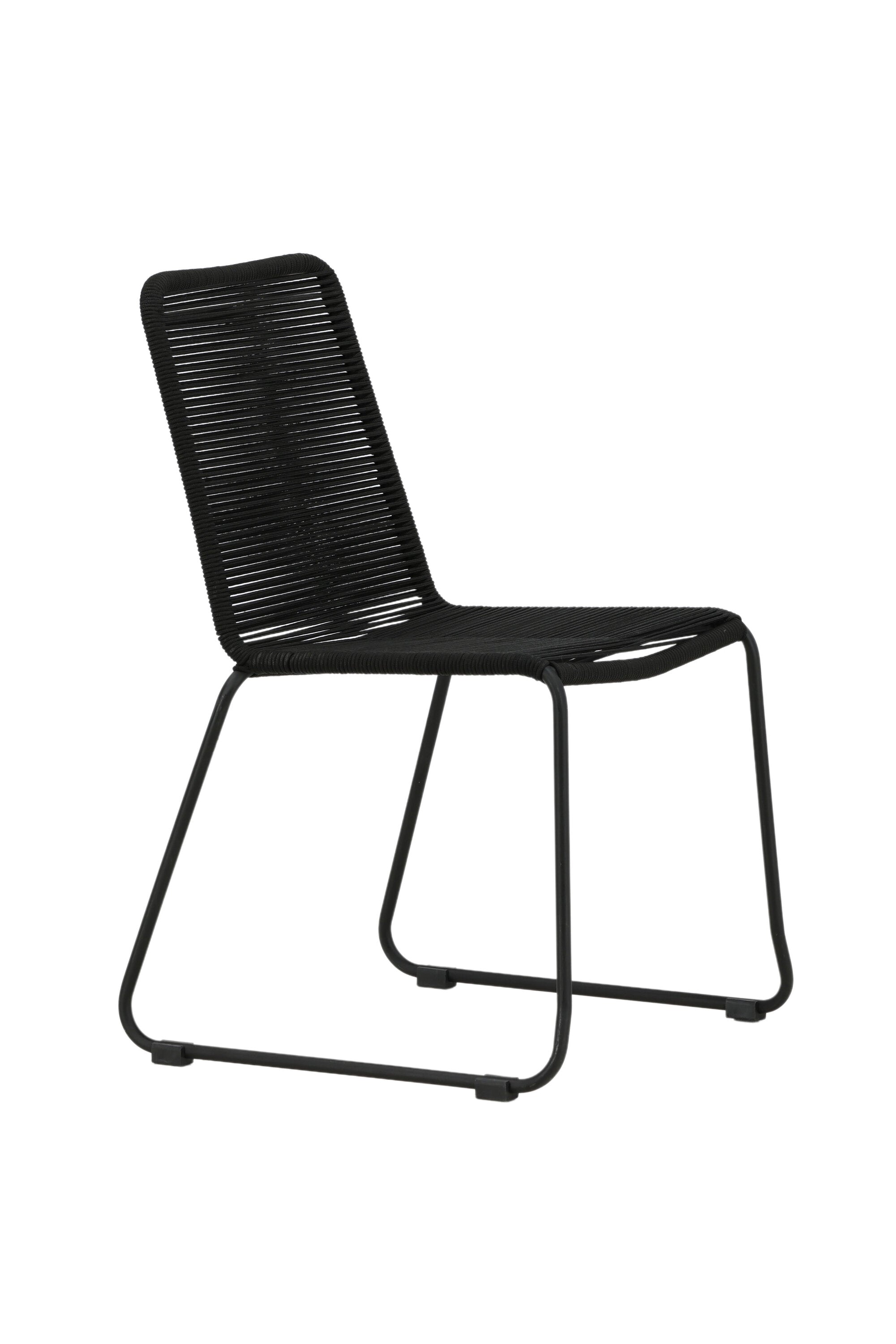 Lindos Esszimmerstuhl in Schwarz präsentiert im Onlineshop von KAQTU Design AG. Gartenstuhl mit Armlehnen ist von Venture Home
