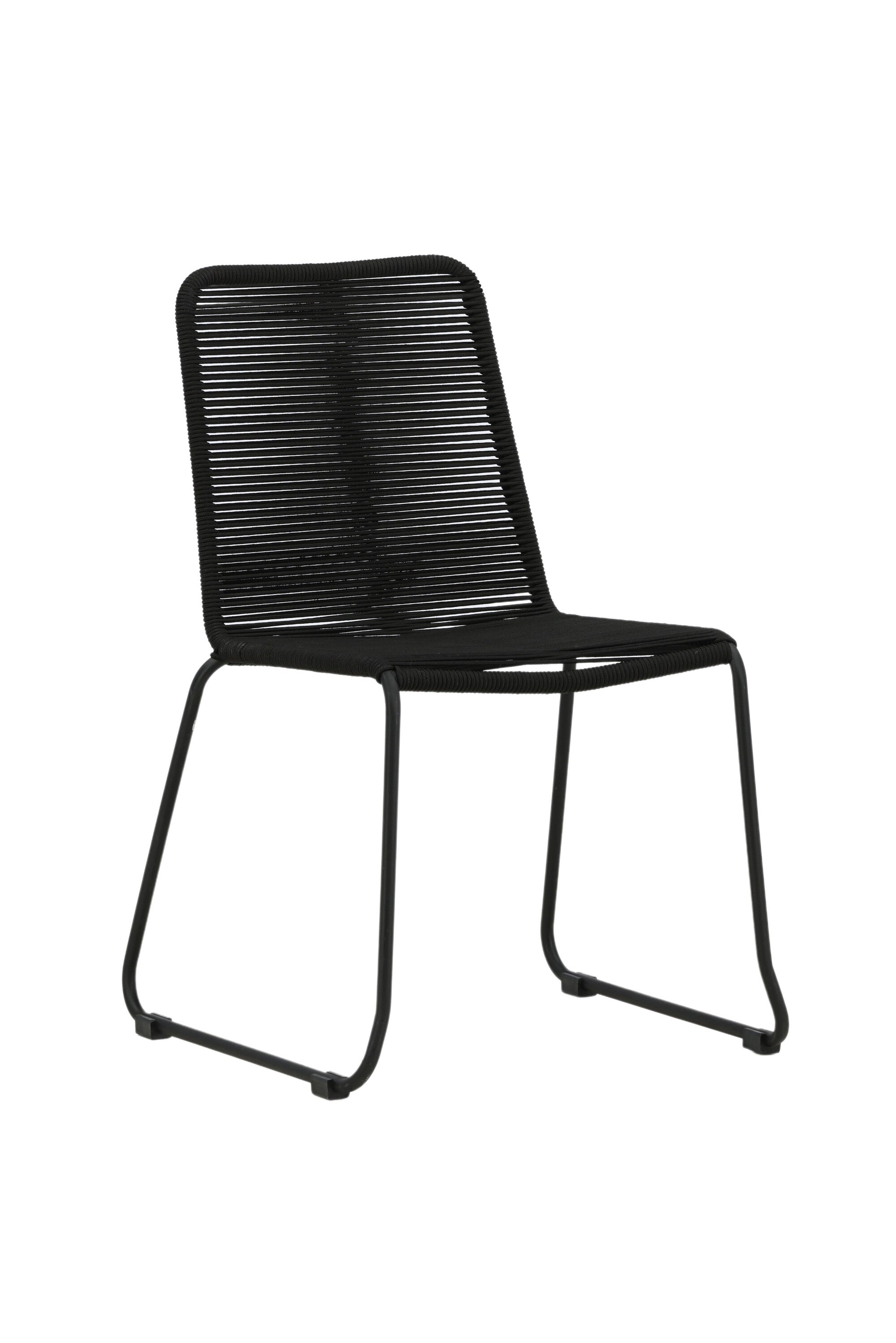 Lindos Esszimmerstuhl in Schwarz präsentiert im Onlineshop von KAQTU Design AG. Gartenstuhl mit Armlehnen ist von Venture Home