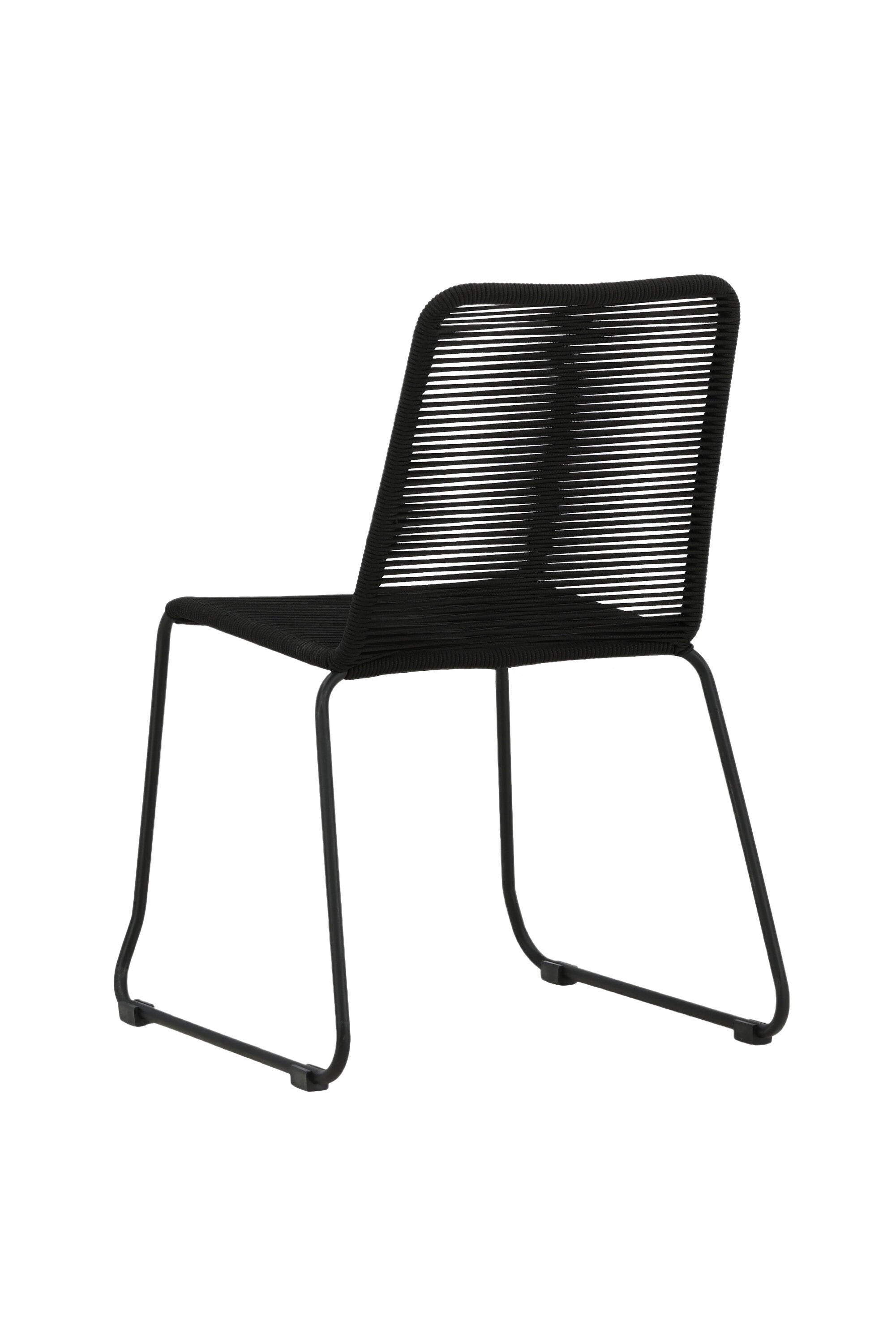 Lindos Esszimmerstuhl in Schwarz präsentiert im Onlineshop von KAQTU Design AG. Gartenstuhl mit Armlehnen ist von Venture Home