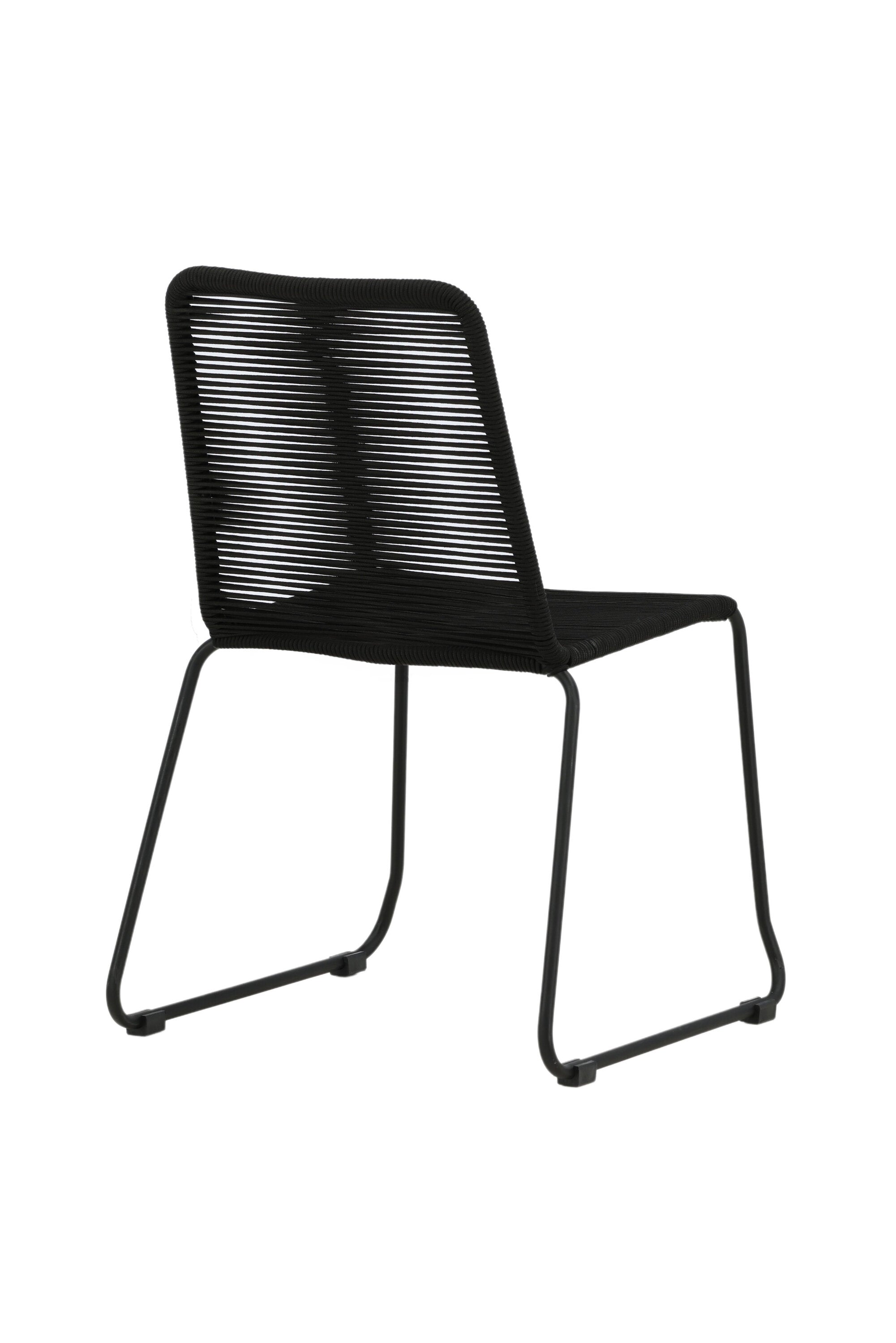 Lindos Esszimmerstuhl in Schwarz präsentiert im Onlineshop von KAQTU Design AG. Gartenstuhl mit Armlehnen ist von Venture Home