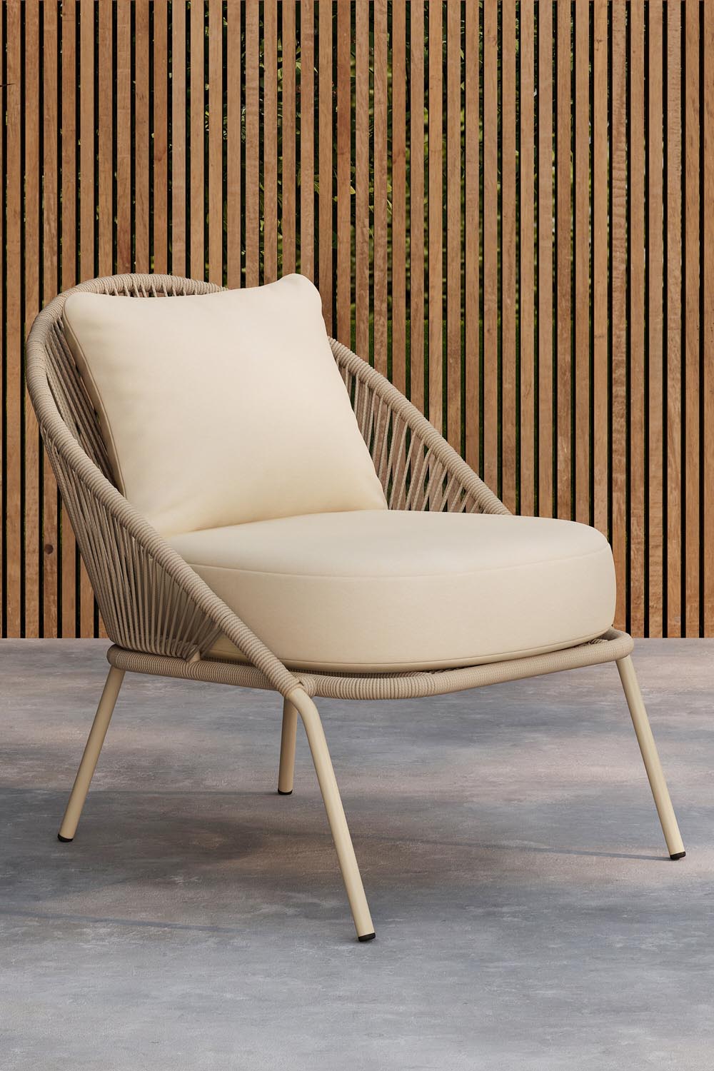 Lindos Loungestuhl in Beige präsentiert im Onlineshop von KAQTU Design AG. Outdoor-Sessel ist von Venture Home