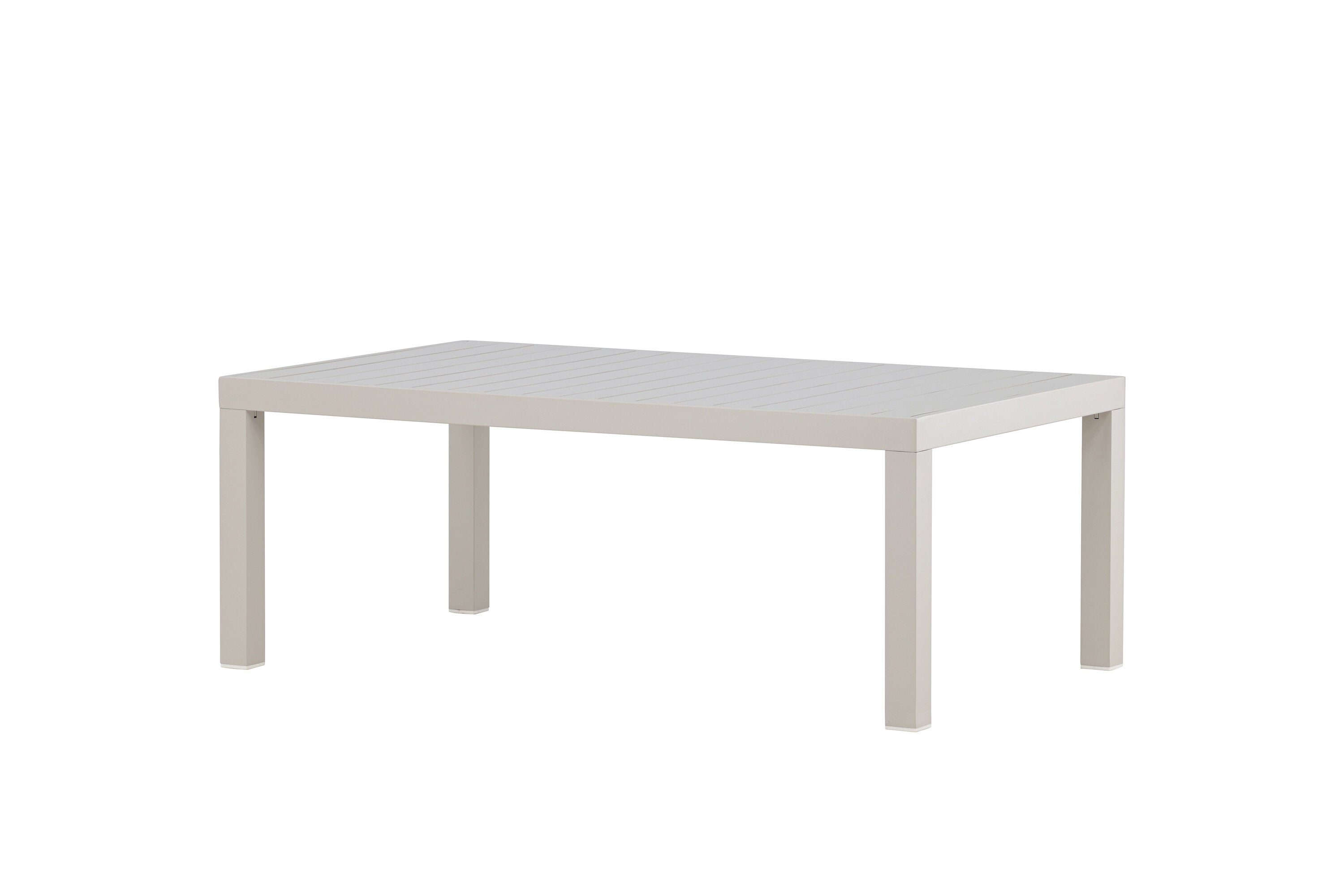 Eleganter Copacabana Couchtisch in sanftem Beige, ideal für stilvolle Entspannung im Innen- und Außenbereich von Venture Home.
