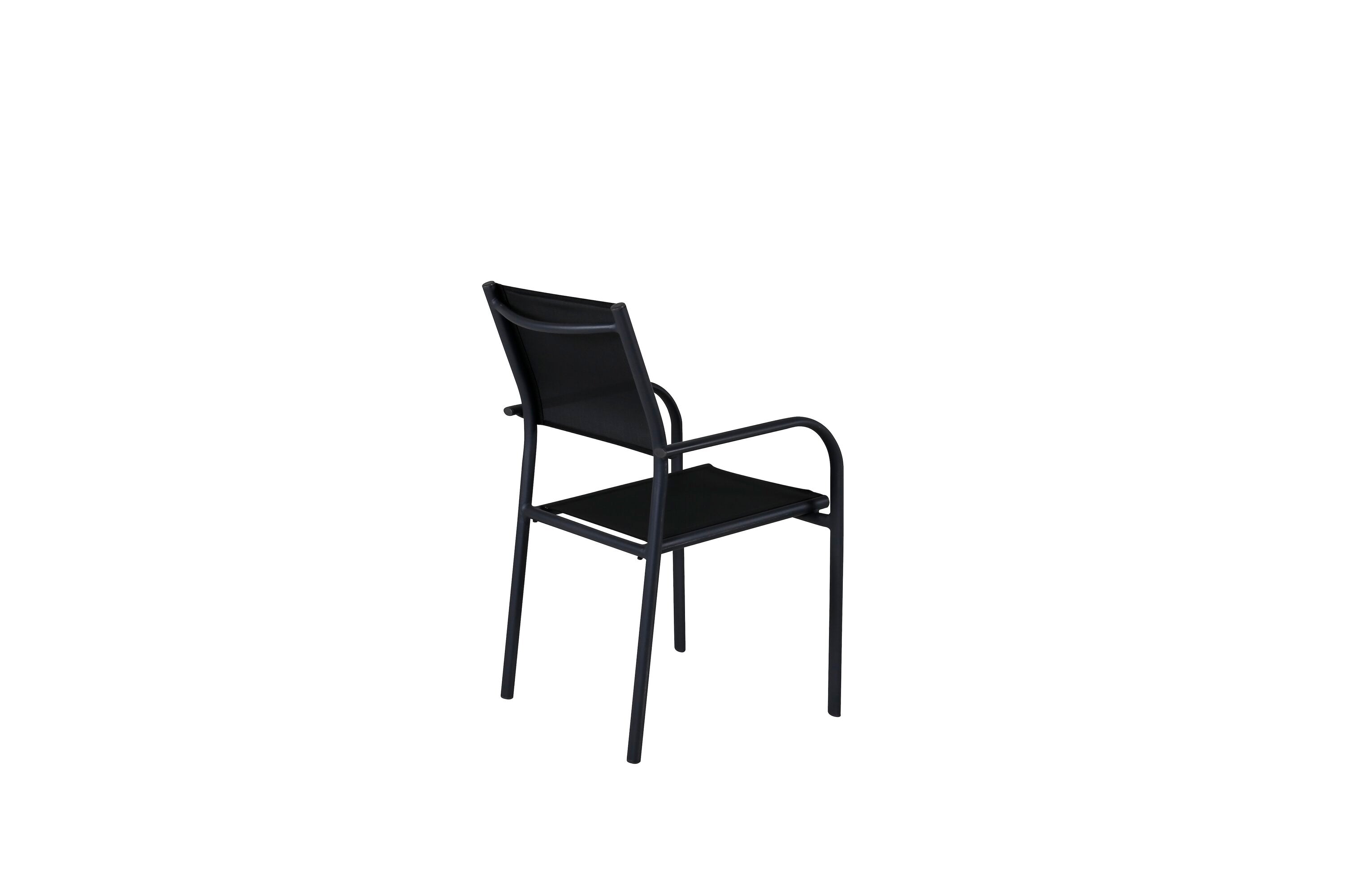 Eleganter Santorini Sessel in Schwarz, ideal für Garten und Terrasse, vereint modernes Design mit hohem Sitzkomfort für entspannte Momente im Freien.