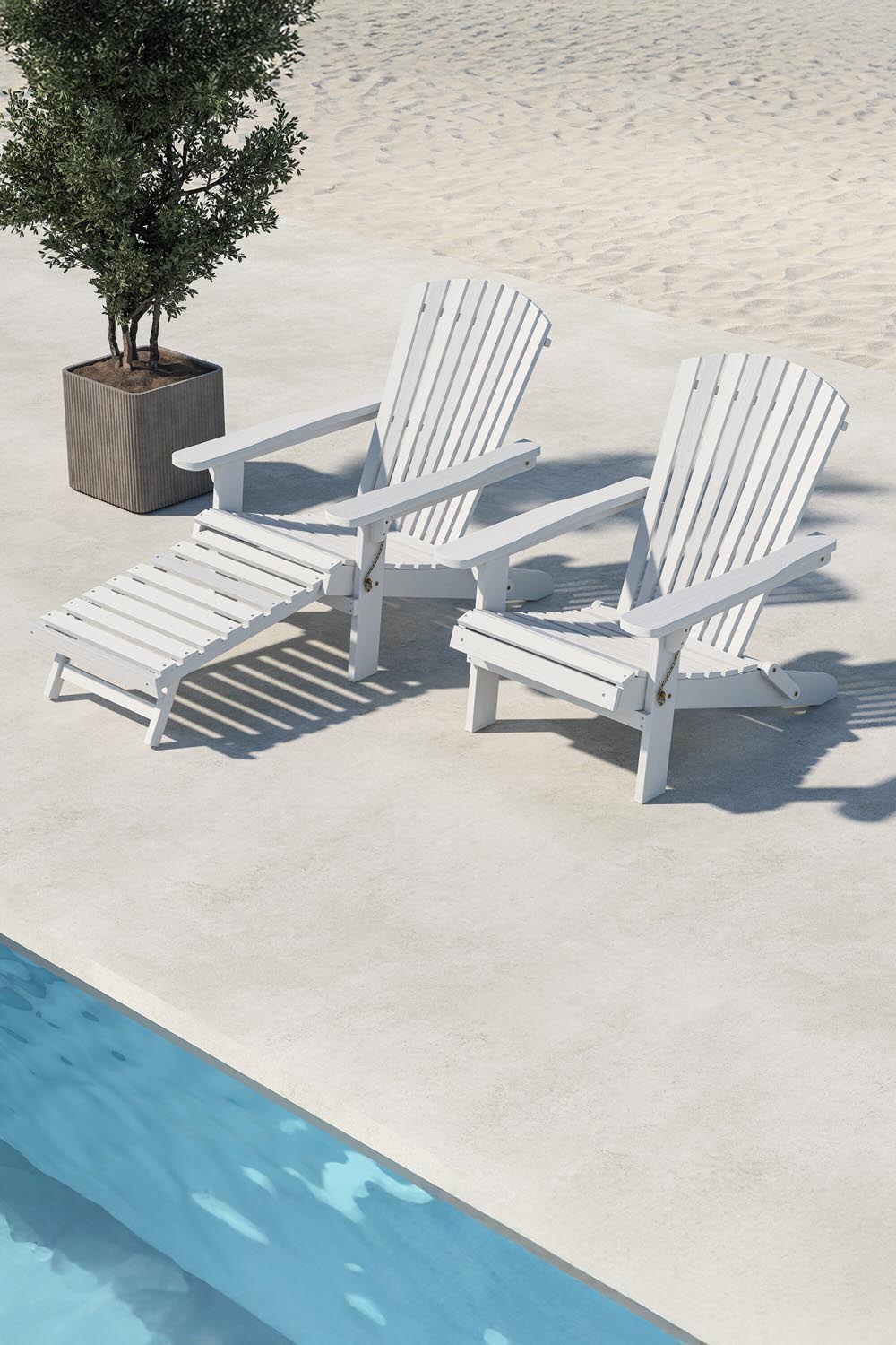 Tropea Sonnenliege in Weiss präsentiert im Onlineshop von KAQTU Design AG. Liegestuhl ist von Venture Home