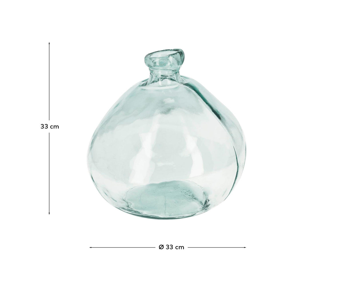 Brenna Vase aus transparentem Glas 100% recycelt 33 cm in Transparent präsentiert im Onlineshop von KAQTU Design AG. Vase ist von Kave Home