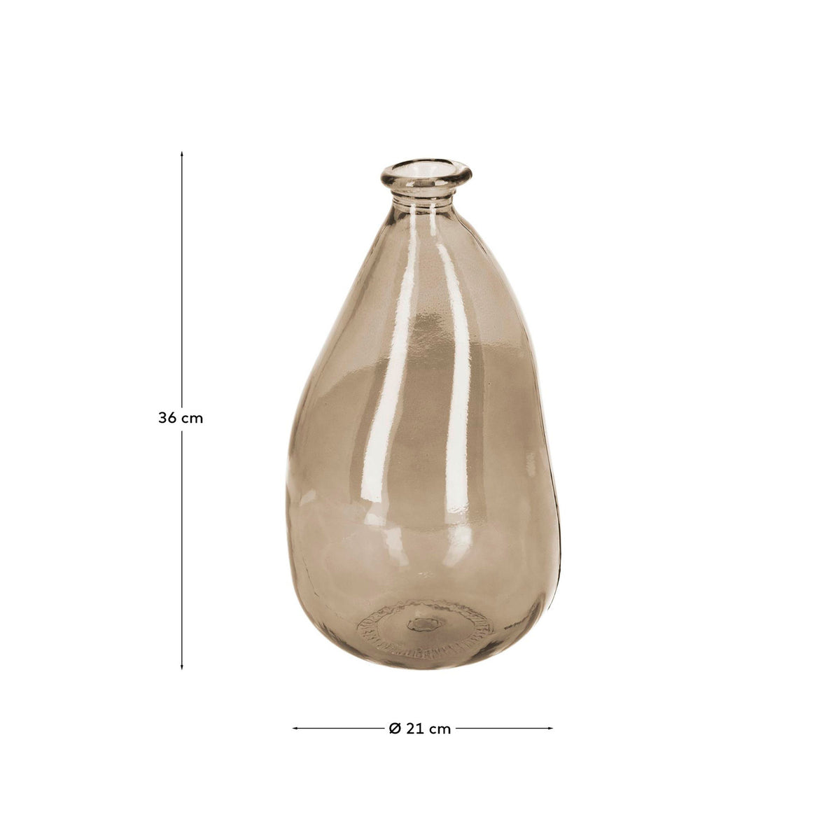 Brenna Vase aus braunem Glas 100% recycelt 36 cm in Braun, Transparent präsentiert im Onlineshop von KAQTU Design AG. Vase ist von Kave Home