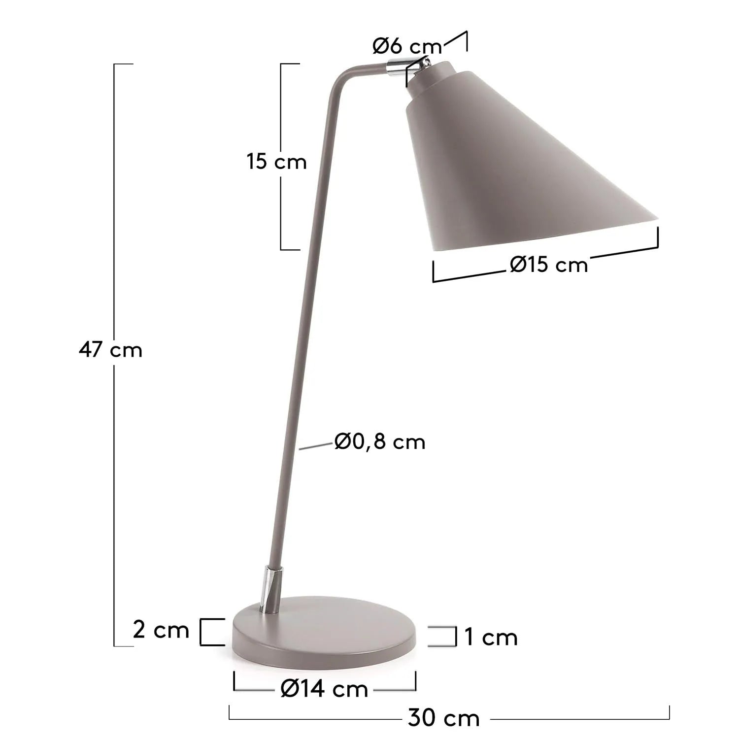 Tipir Tischlampe, grau in Grau präsentiert im Onlineshop von KAQTU Design AG. Tischleuchte ist von Kave Home