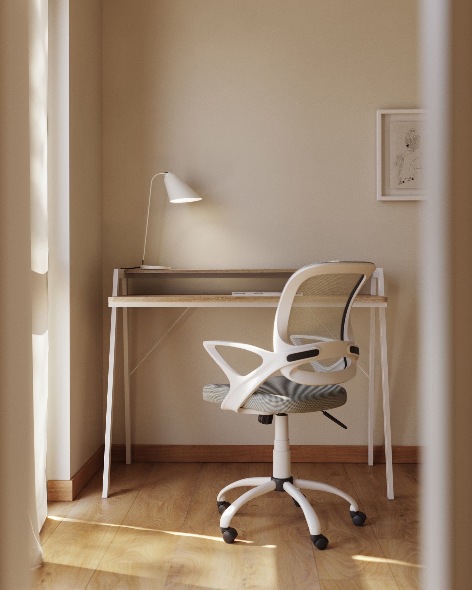 Die Tipir Tischlampe von Kave Home in elegantem Weiss bietet modernes Design und individuelle Lichtgestaltung für jeden Raum.