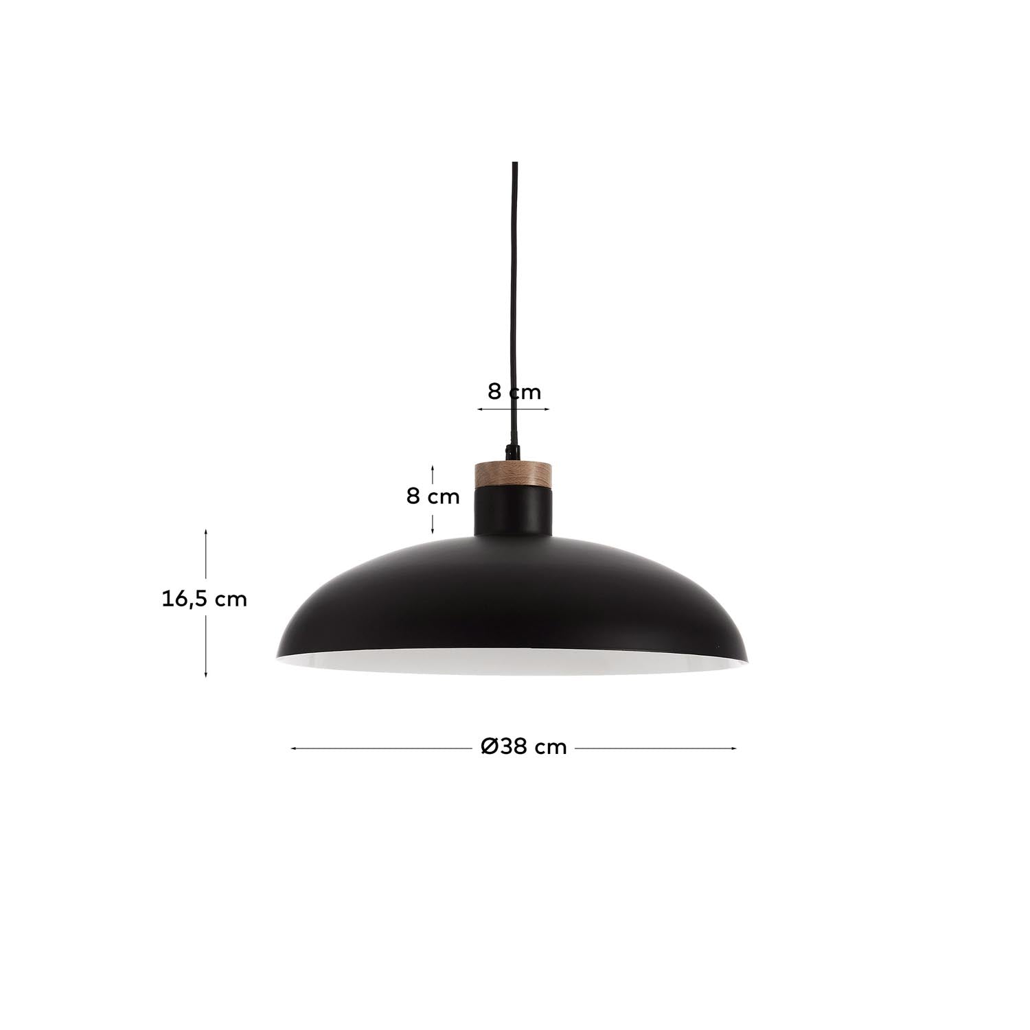 Gotram Hängelampe, schwarz in Schwarz, Braun präsentiert im Onlineshop von KAQTU Design AG. Pendelleuchte ist von Kave Home