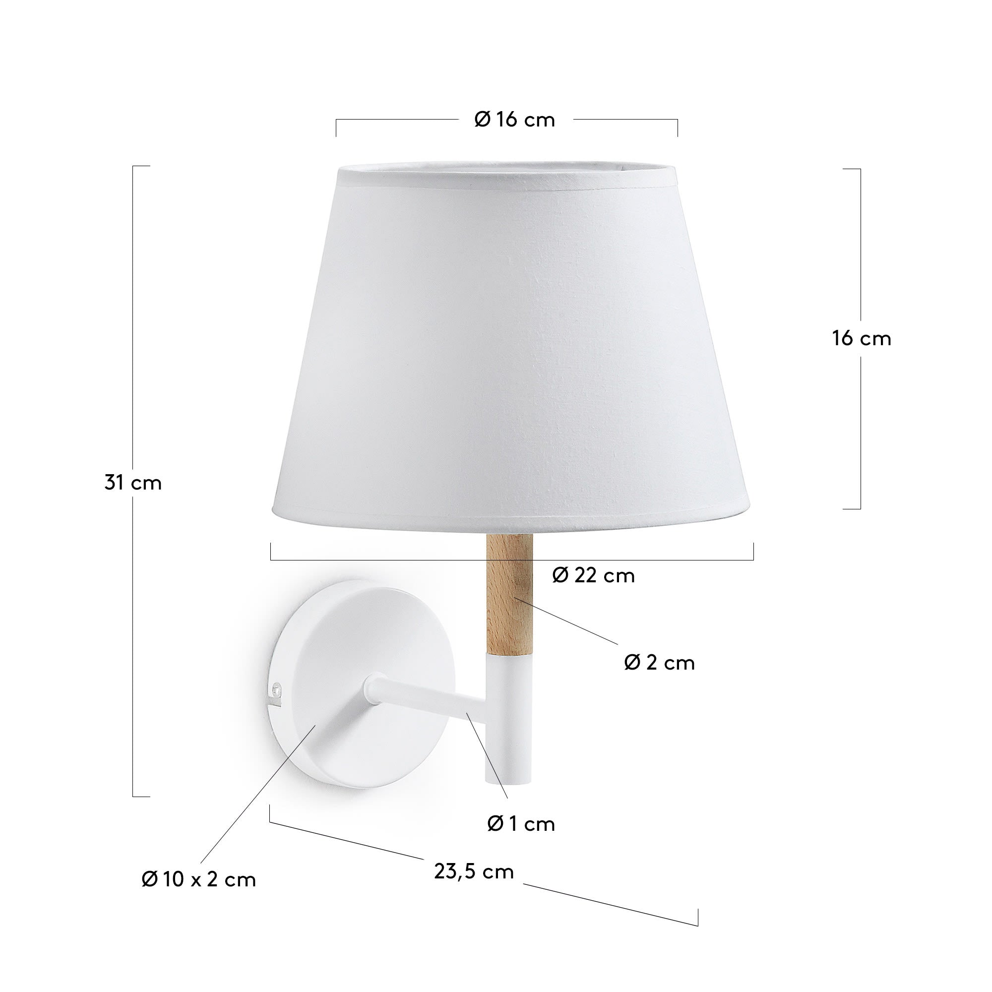 Die Orsen Wandleuchte von Kave Home in Weiß bietet modernes Design und Funktionalität für stilvolle Beleuchtung in jedem Raum.