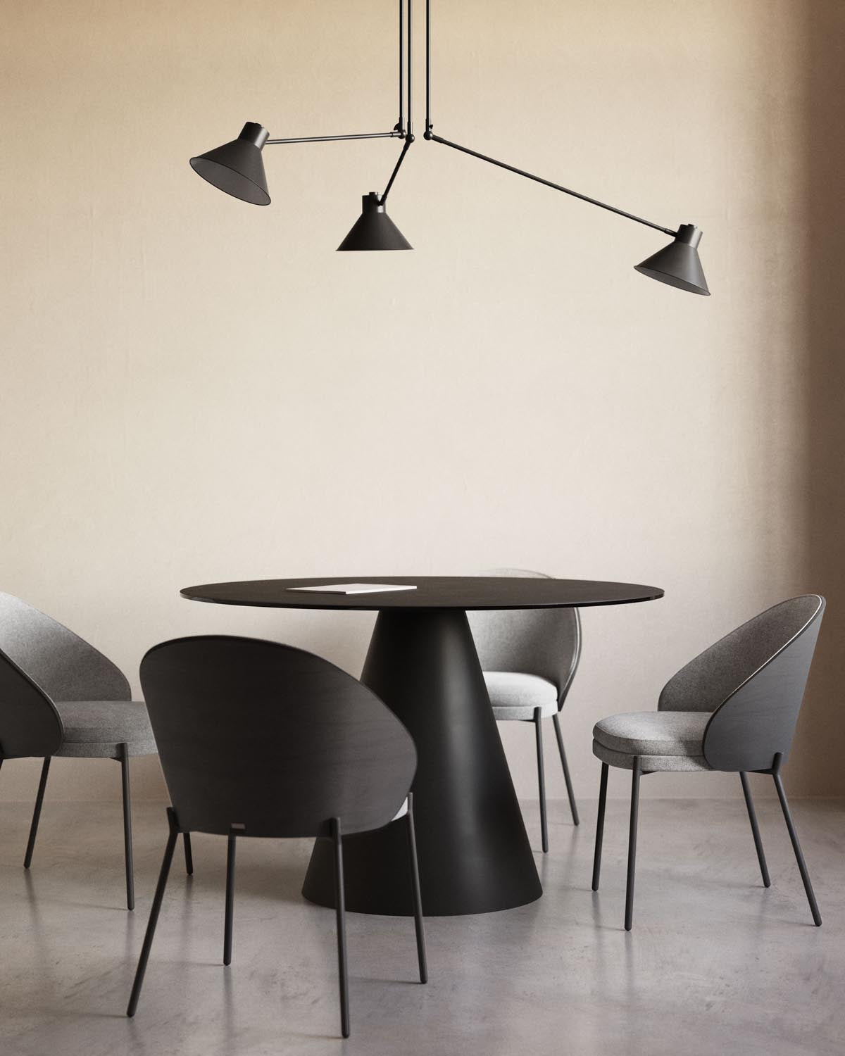 Dione Hängelampe in Schwarz präsentiert im Onlineshop von KAQTU Design AG. Pendelleuchte ist von Kave Home