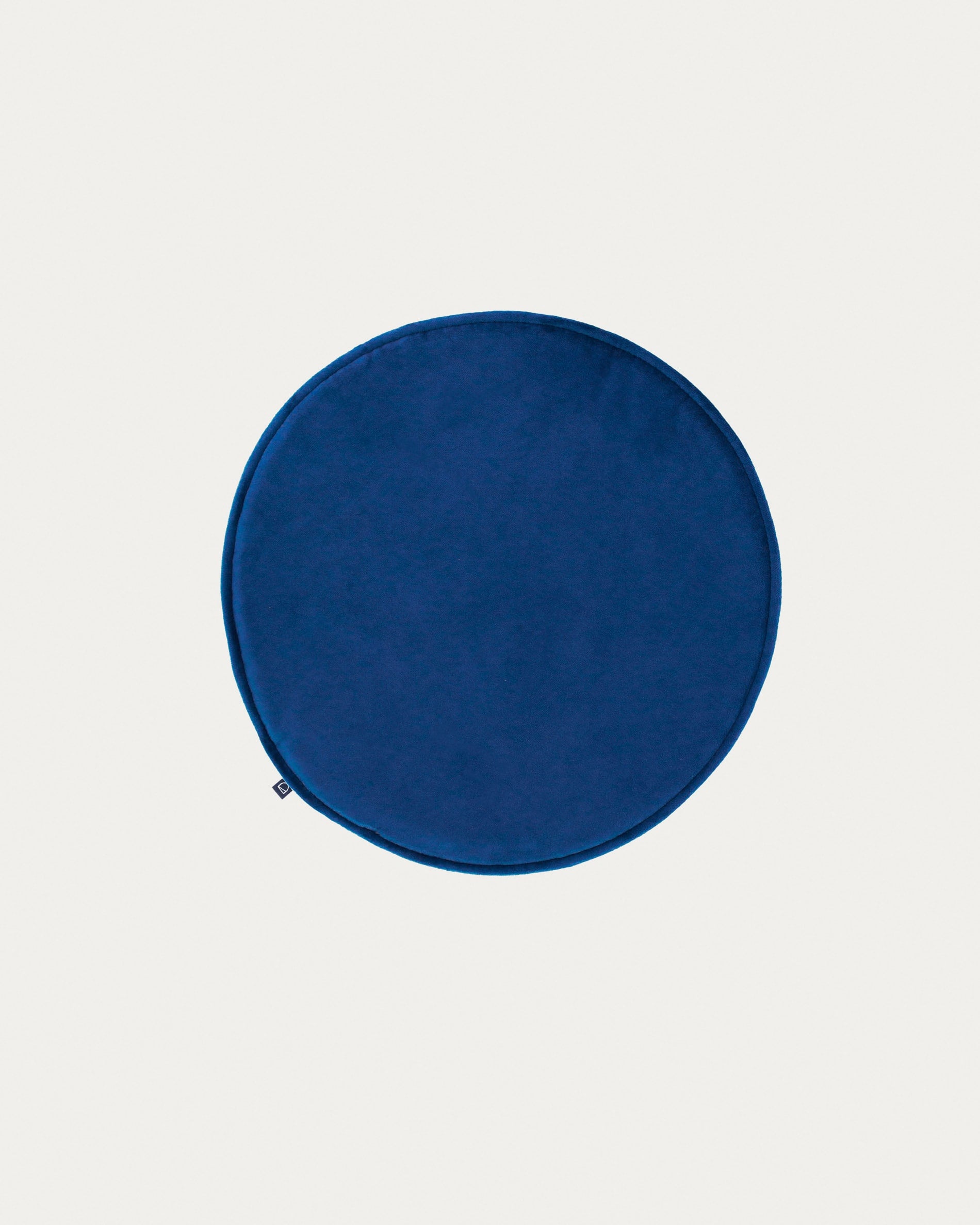 Rimca seat cushion, round, velvet, blue, Ø 35 cm