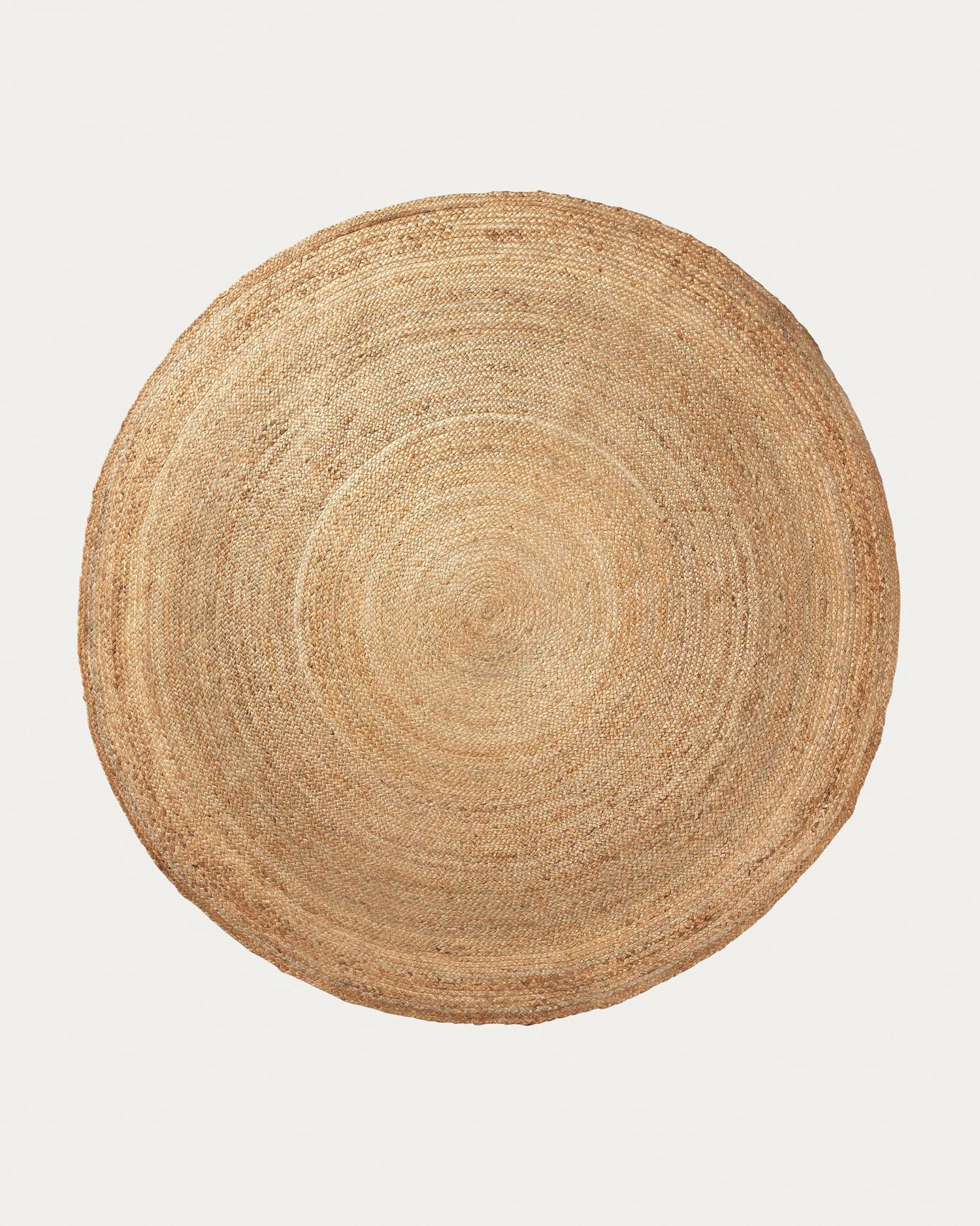 Runder Teppich aus 100% natürlicher Jute, Ø 200 cm, von Kave Home. Nachhaltig, stilvoll und ideal für jeden Wohnraum.