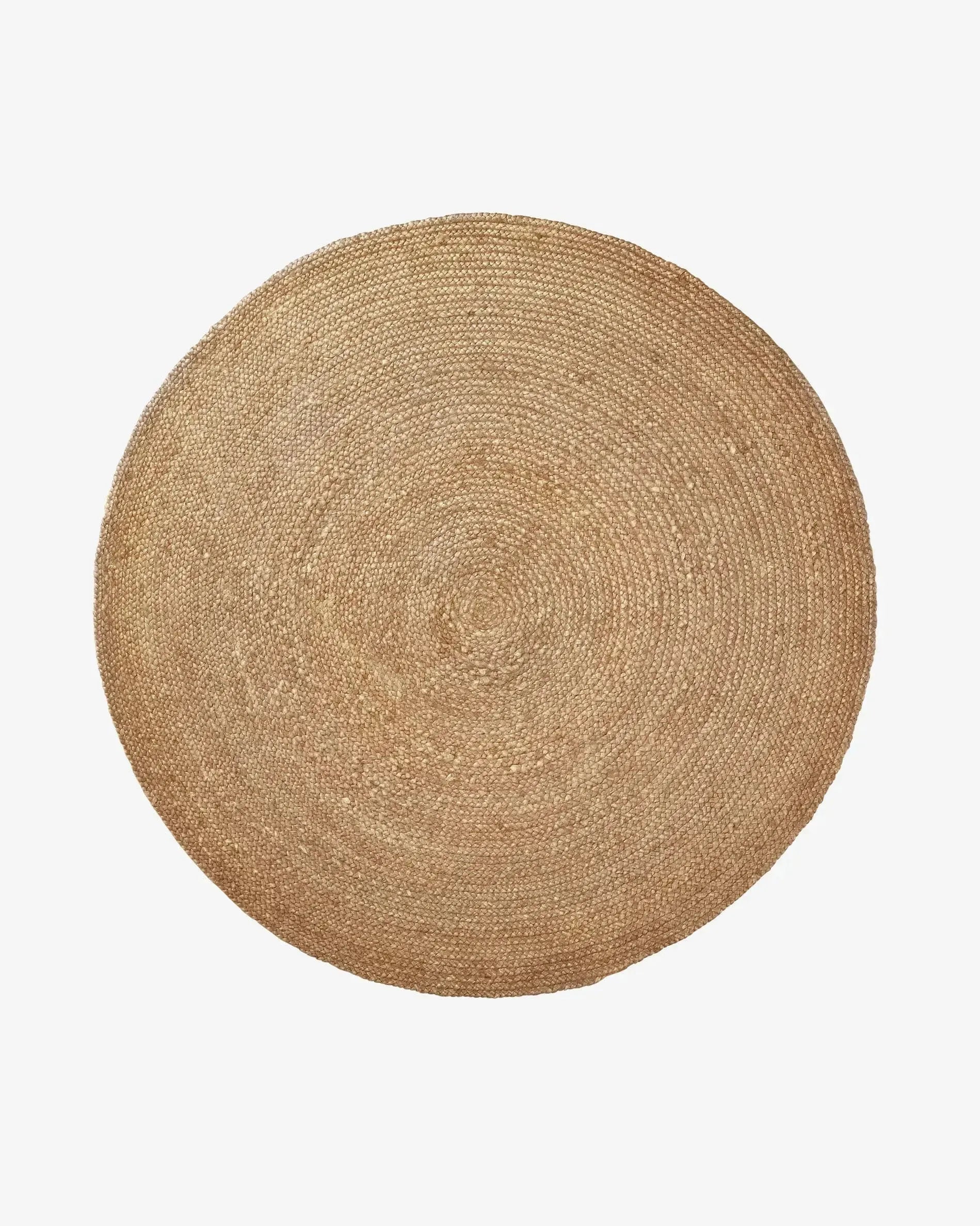 Natürlicher Jute-Teppich, rund, Ø 150 cm, von Kave Home. Nachhaltig, vielseitig und perfekt für ein stilvolles Ambiente.