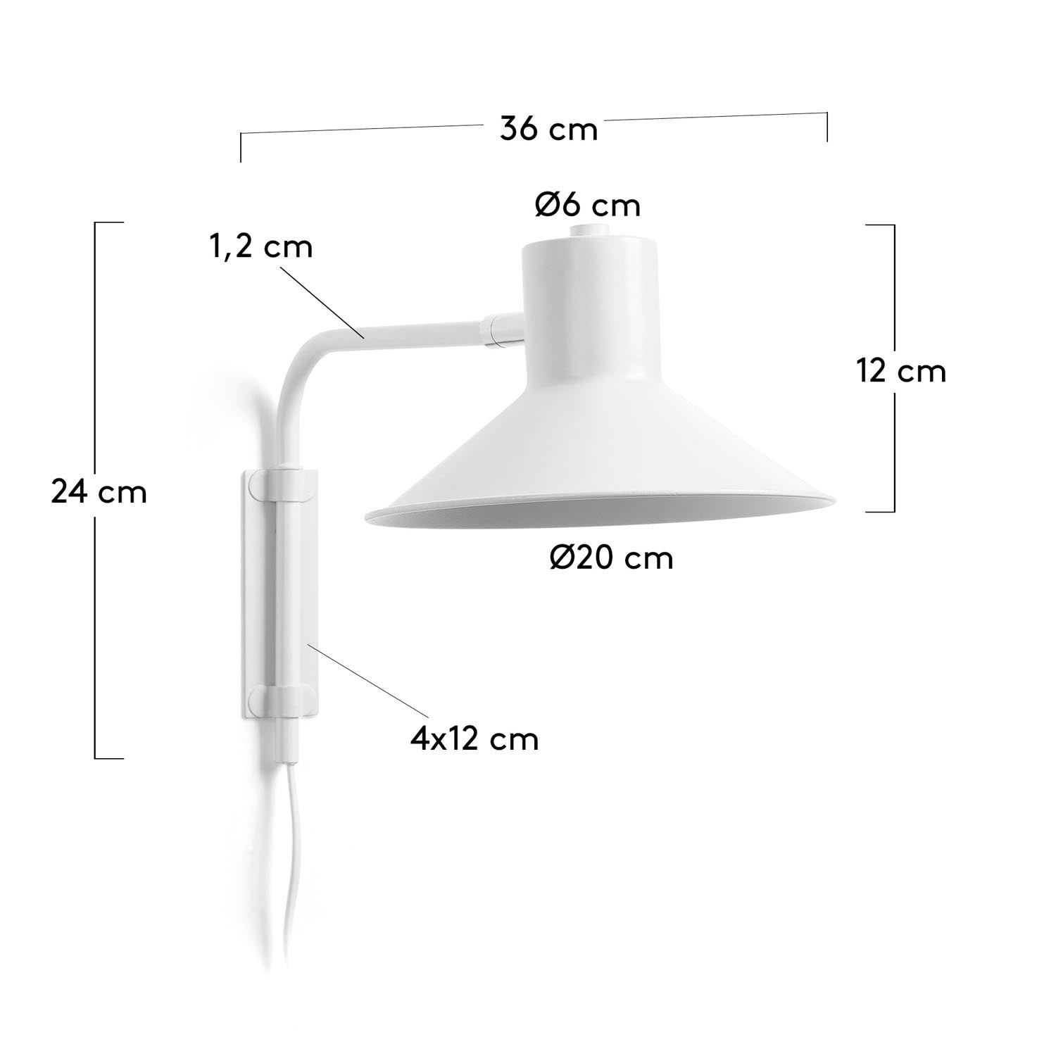 Kleine Wandleuchte Aria von Kave Home: Elegante Stahlleuchte in Weiß, ideal für stimmungsvolle Akzente in jedem Raum.