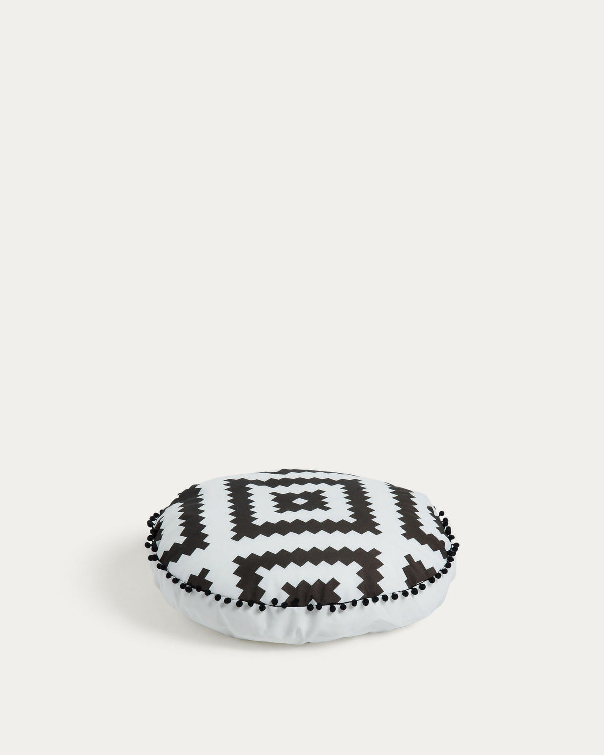Ethnie Pouf Ø 60 cm in Weiss, Schwarz präsentiert im Onlineshop von KAQTU Design AG. Pouf ist von Kave Home
