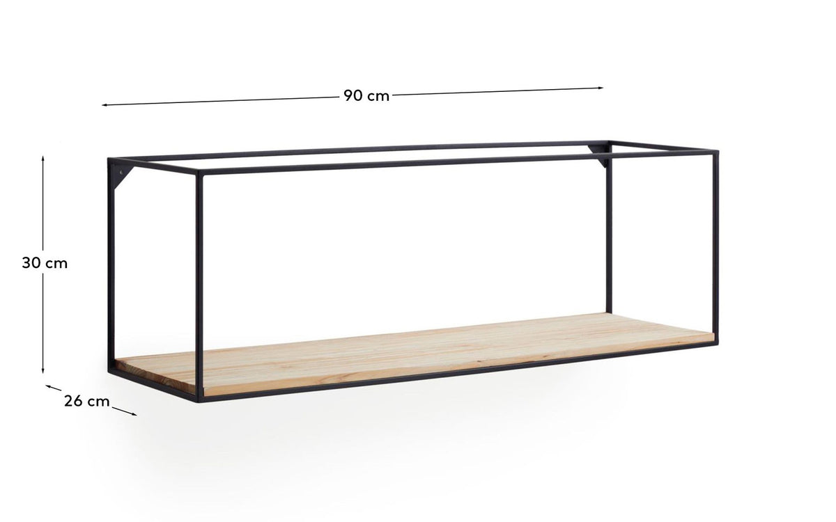 Elisha Wandregal 90 x 30 cm in Schwarz, Braun präsentiert im Onlineshop von KAQTU Design AG. Wandregal ist von Kave Home