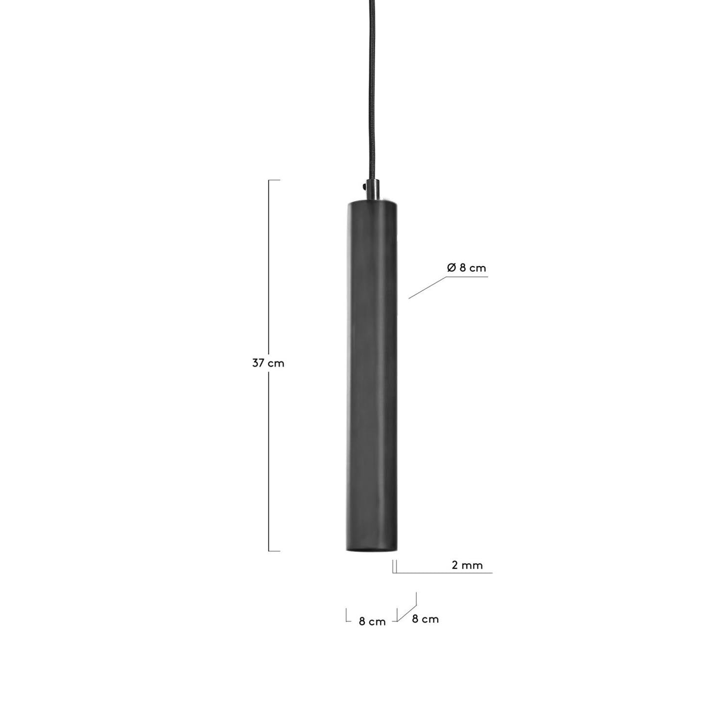 Elegante Maude Hängelampe in Schwarz von Kave Home. Minimalistisches Design aus 100% Stahl für harmonische Lichtverteilung und zeitlose Ästhetik.