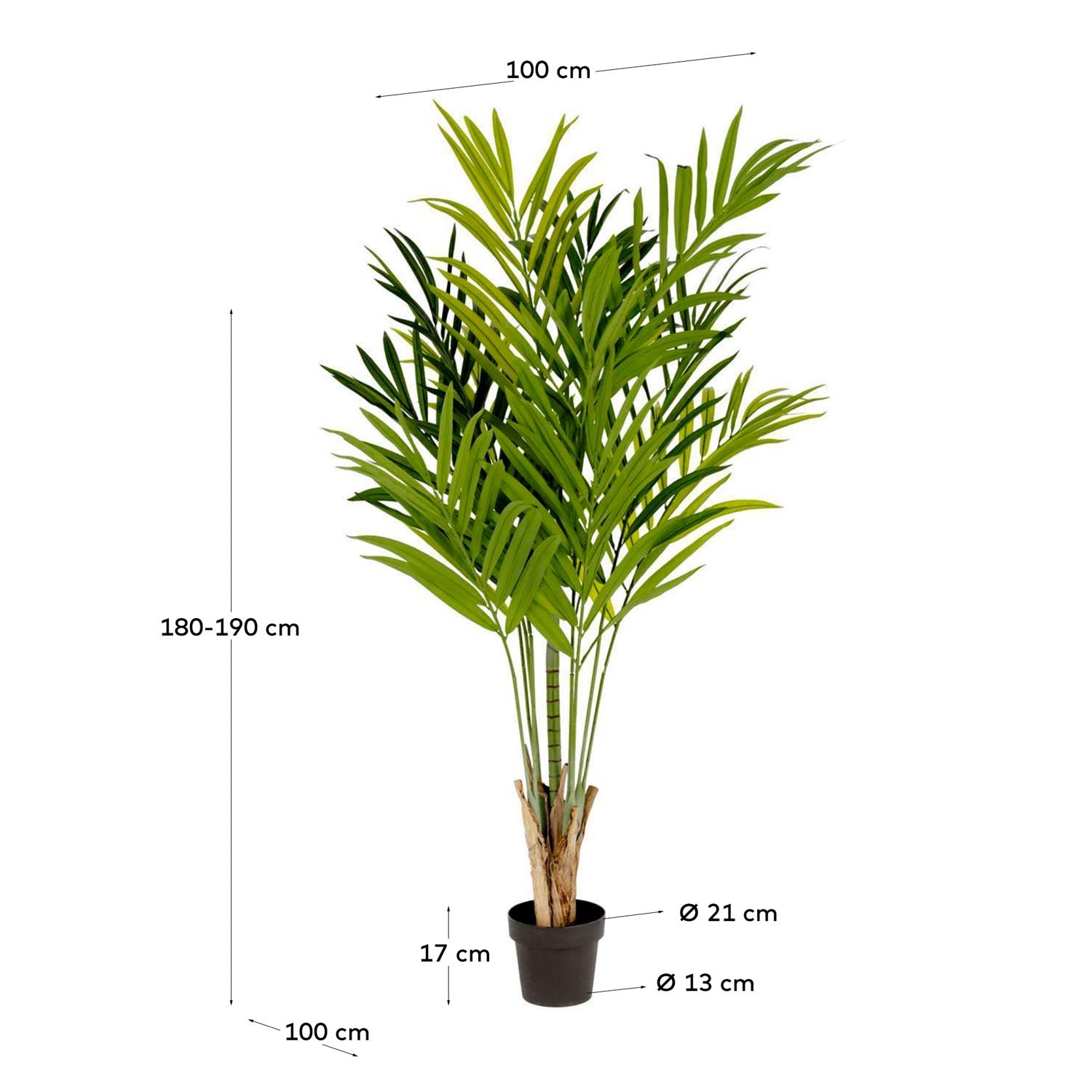 Elegante 170 cm hohe Bambuspalme Kunstpflanze von Kave Home – pflegeleicht, langlebig und ideal für jedes moderne Zuhause.