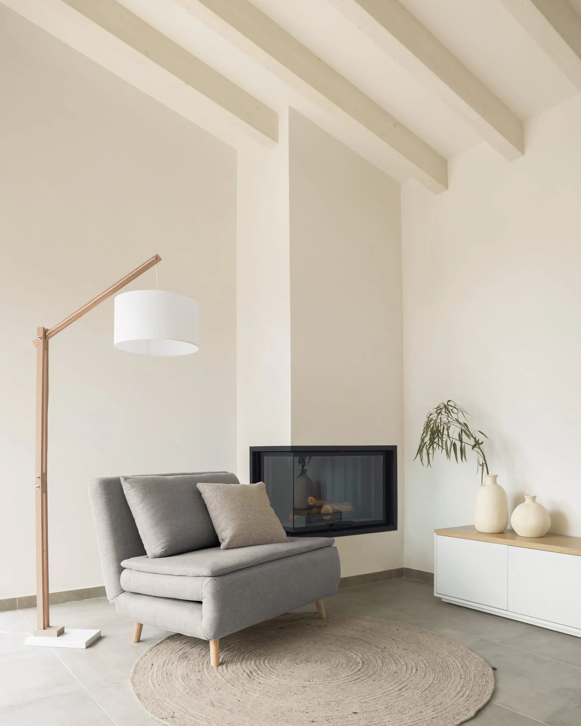 Takashi Teppich, rund, 100% Wolle, grau, Ø 200 cm. Hochwertig, stilvoll und ideal für moderne Wohnräume.