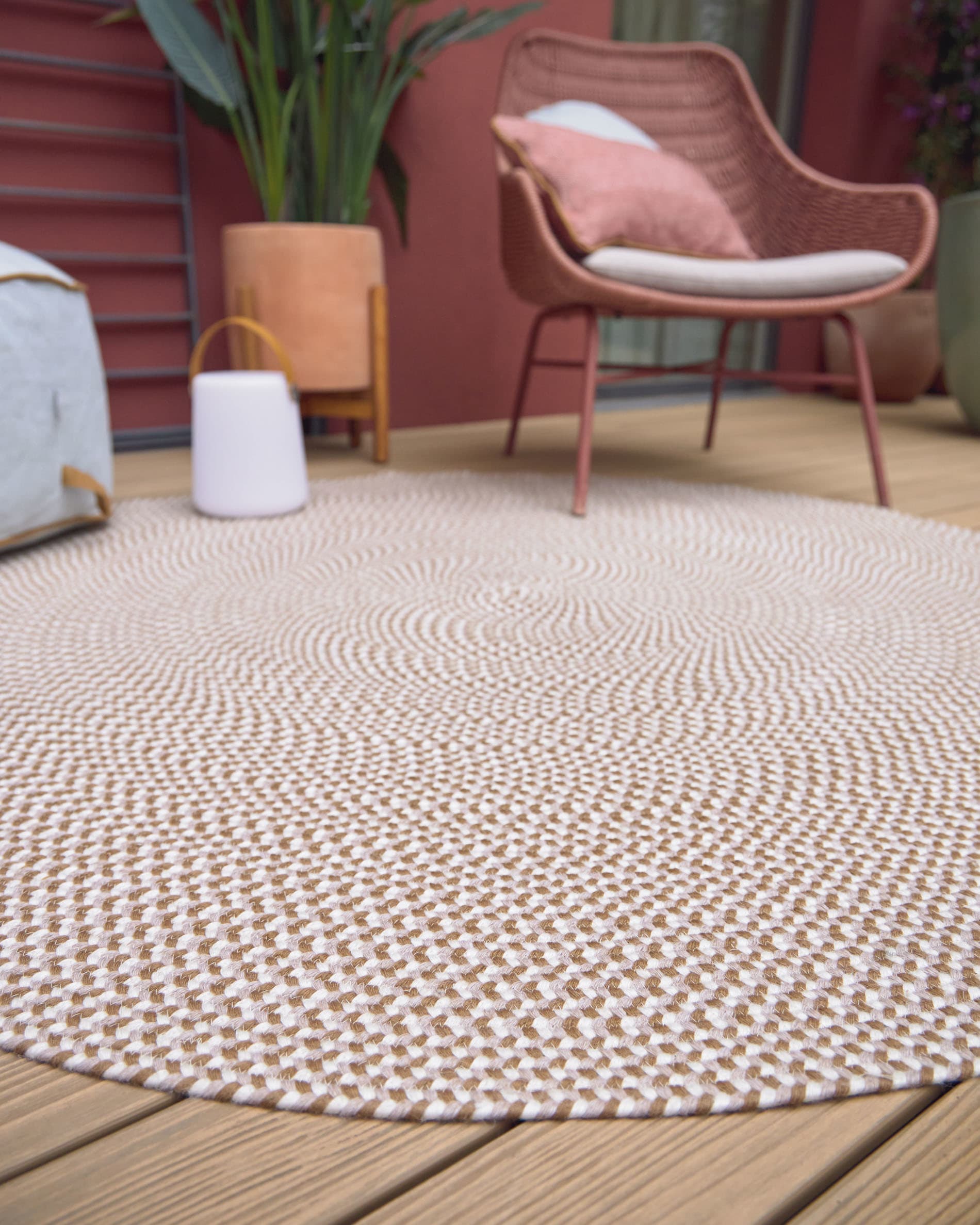 Rodhe runder Teppich aus 100% PET beige Ø 150 cm