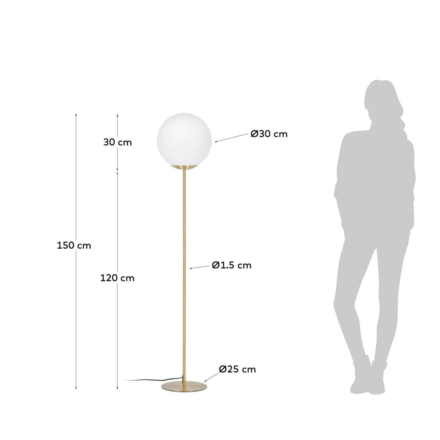 Mahala Stehlampe in Gold präsentiert im Onlineshop von KAQTU Design AG. Stehleuchte ist von Kave Home