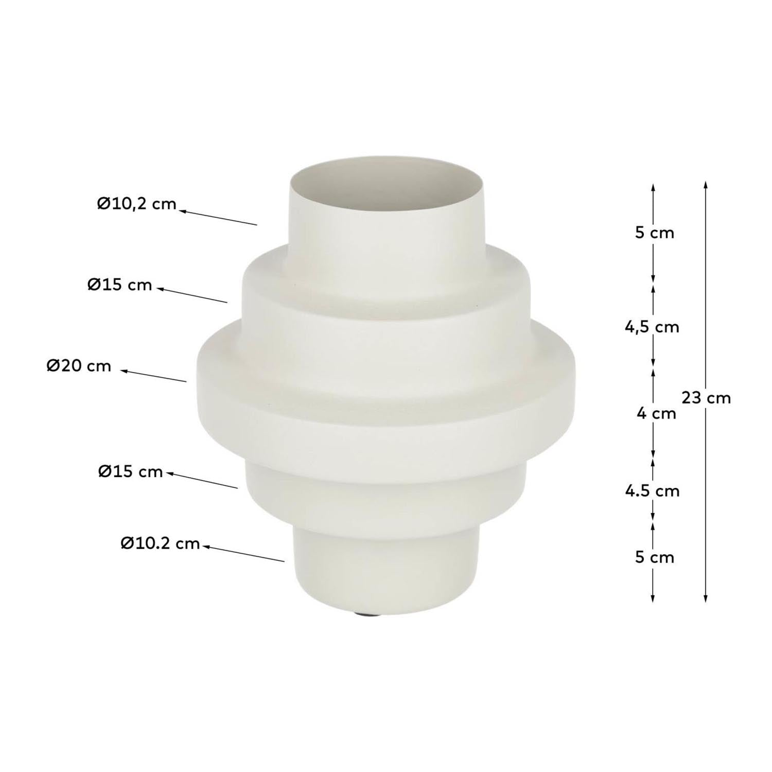 Velia Metallvase mit beigem Finish in Beige präsentiert im Onlineshop von KAQTU Design AG. Vase ist von Kave Home