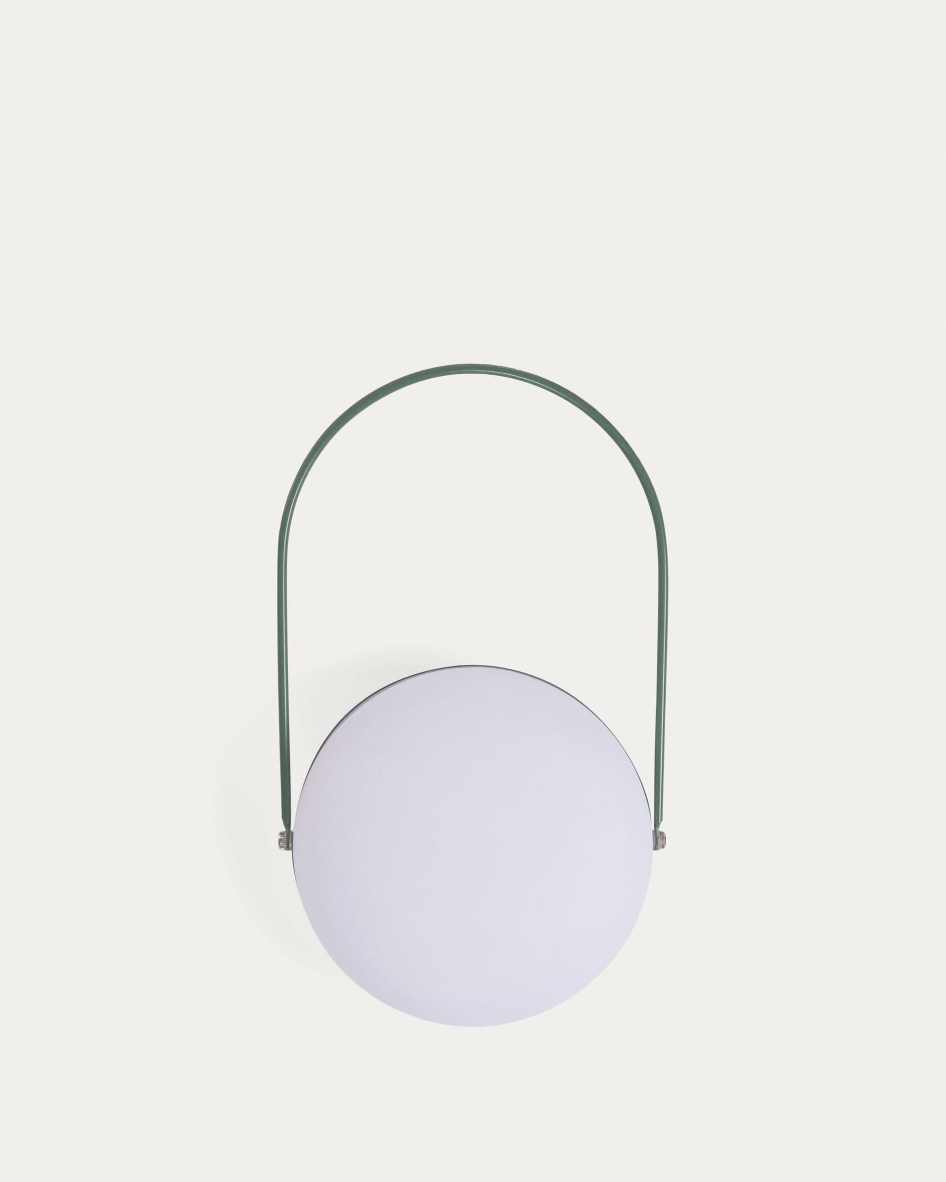 Die Tea Tischlampe aus grünem Polyethylen und Metall bietet modernes Design und Funktionalität für stilvolle Wohnräume.
