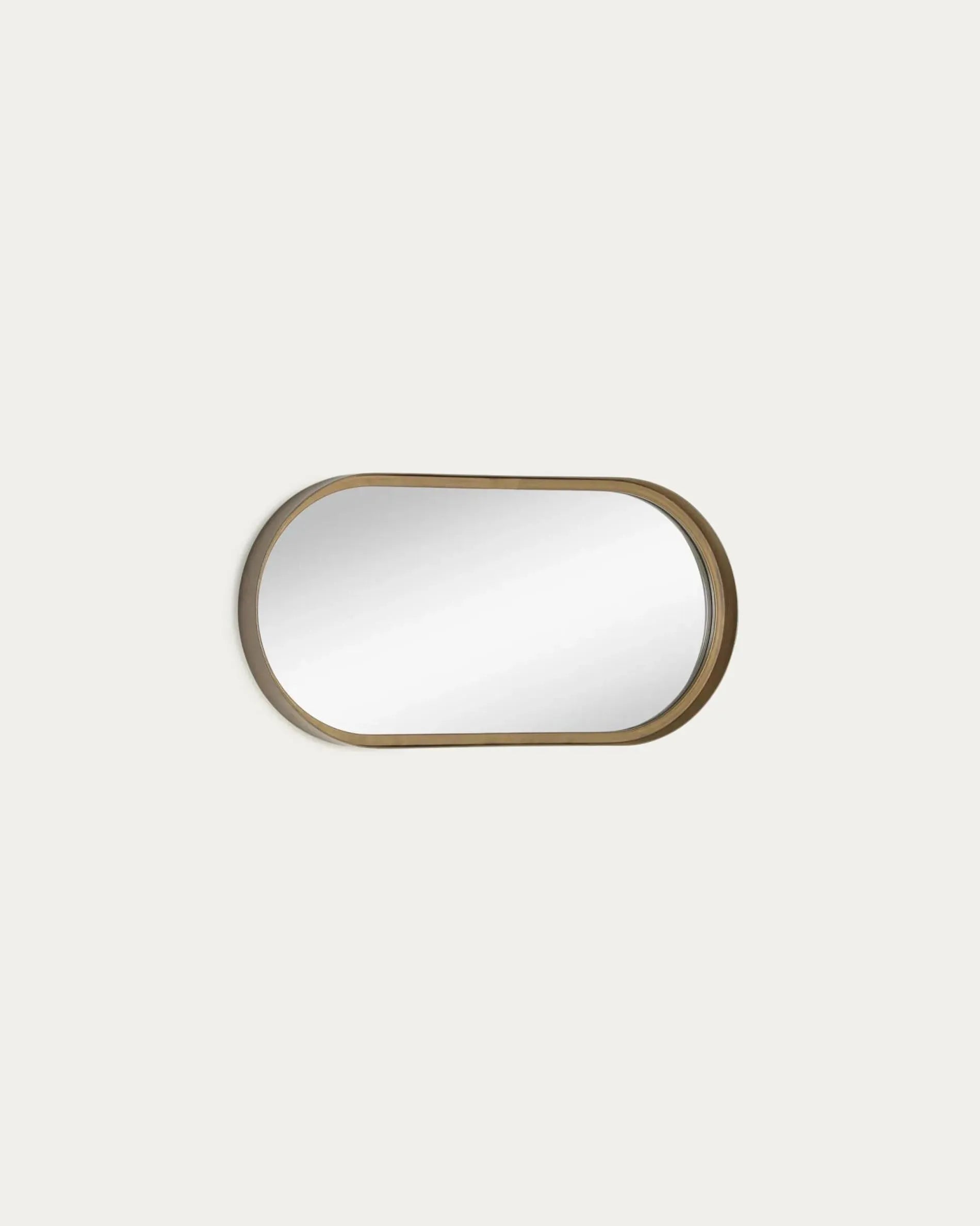 Eleganter Tiare Wandspiegel aus goldfarbenem Metall, 31 x 61,5 cm, von Kave Home – ideal für moderne und stilvolle Wohnräume.