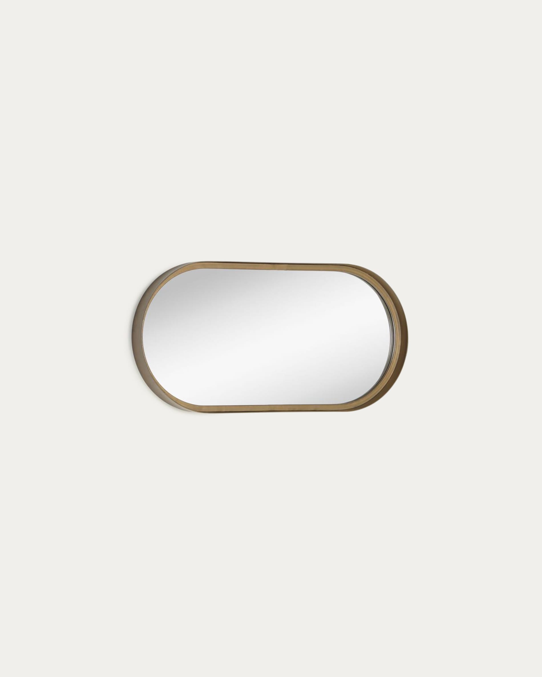 Stilvoller Tiare Wandspiegel aus goldfarbenem Metall, 31 x 61,5 cm, von Kave Home – perfekt für moderne und elegante Raumgestaltung.