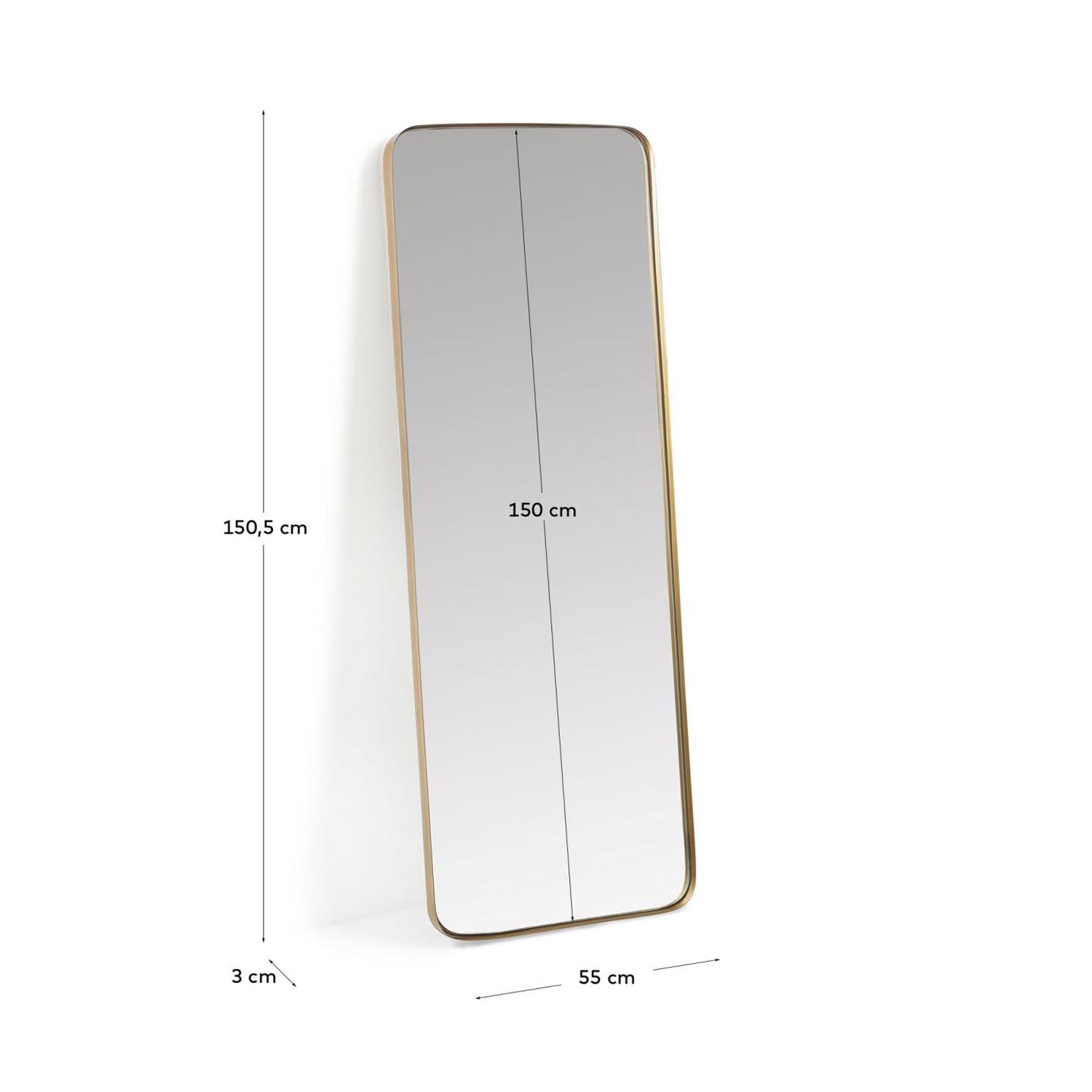 Eleganter Marco Gold Metallwandspiegel (55 x 150,5 cm) von Kave Home – perfektes Deko-Element für jeden Raum, das Stil und Licht bringt.