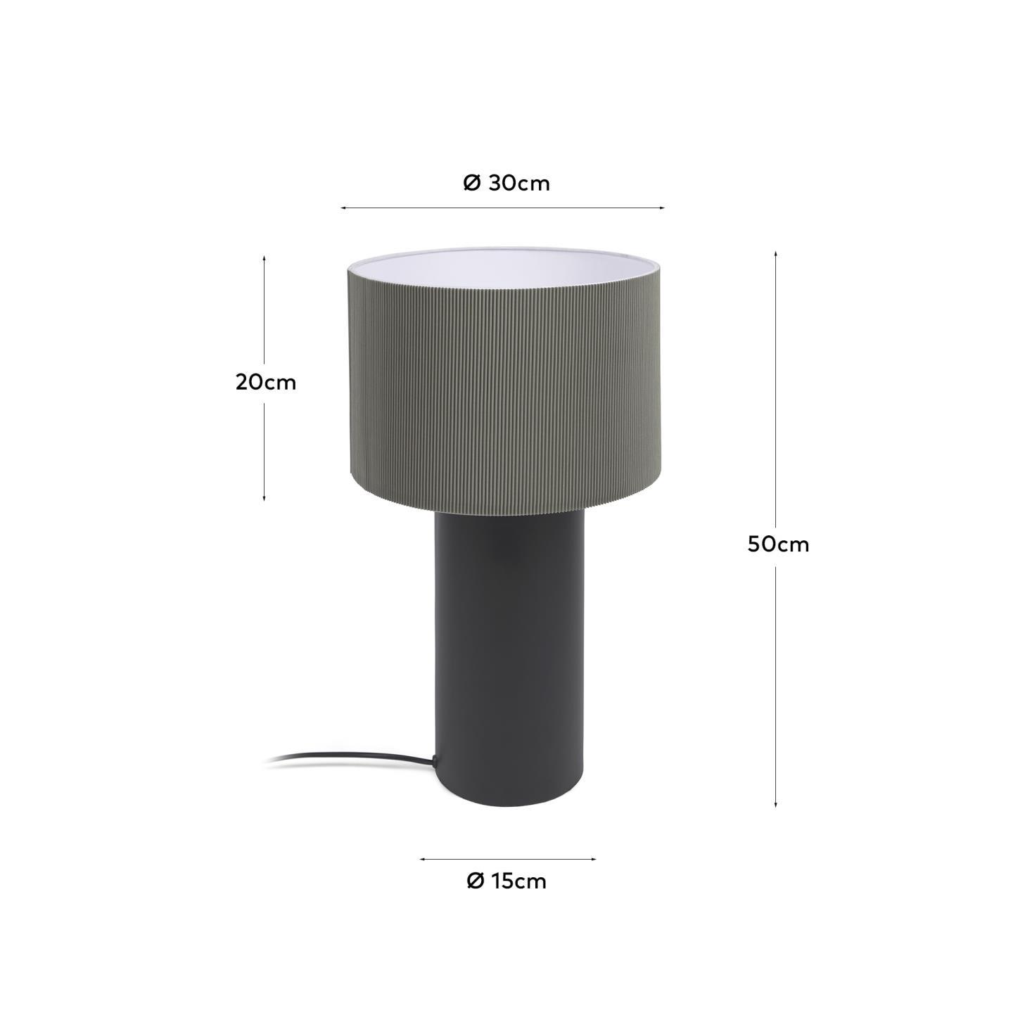 Stilvolle Tischlampe aus schwarzem und grauem Metall von Kave Home, perfekt für moderne Wohnräume und eine angenehme Atmosphäre.