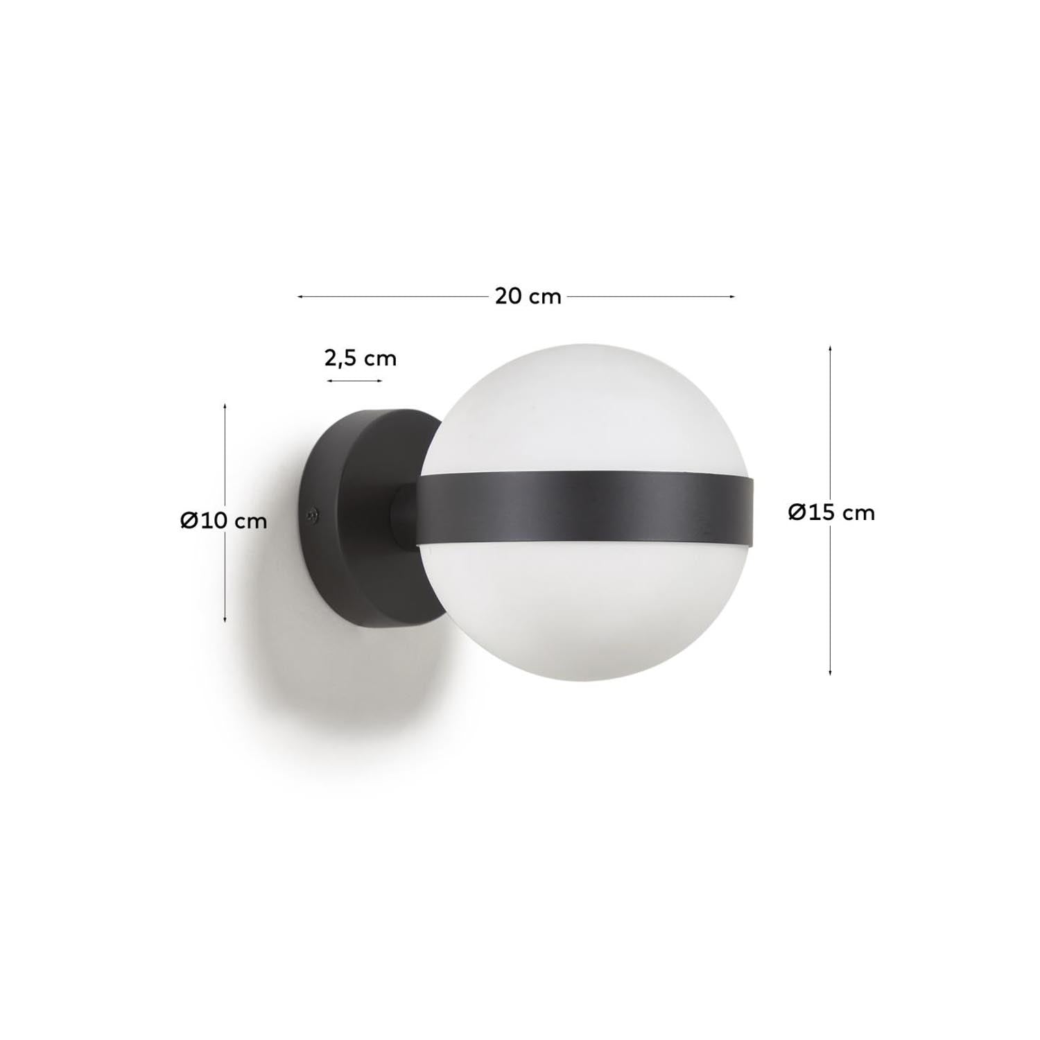 Moderne Anasol Wandlampe aus robustem Metall mit elegantem schwarzem Finish, perfekt für stimmungsvolle Beleuchtung in jedem Raum.