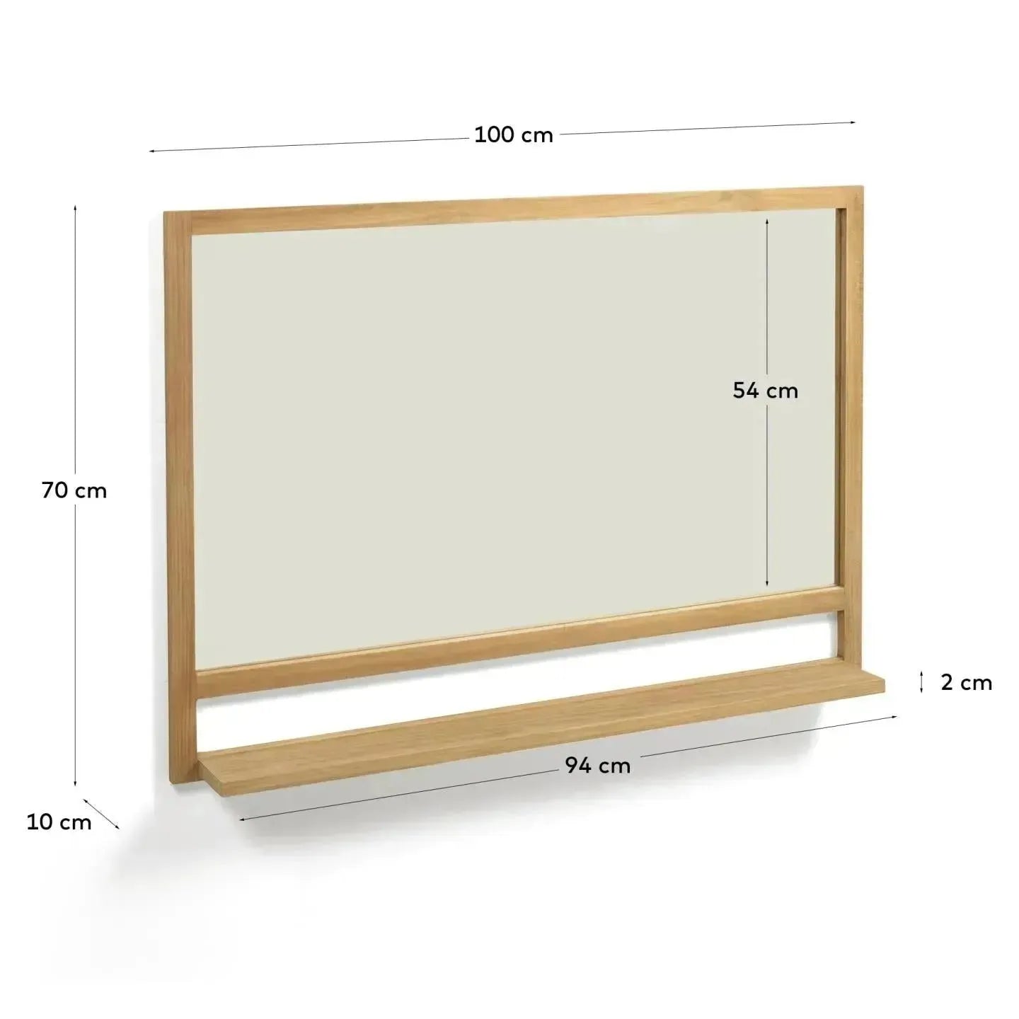 Der Taciana Spiegel aus massivem Teakholz (100x70 cm) von Kave Home überzeugt mit natürlichem Stil und hochwertiger Handwerkskunst.