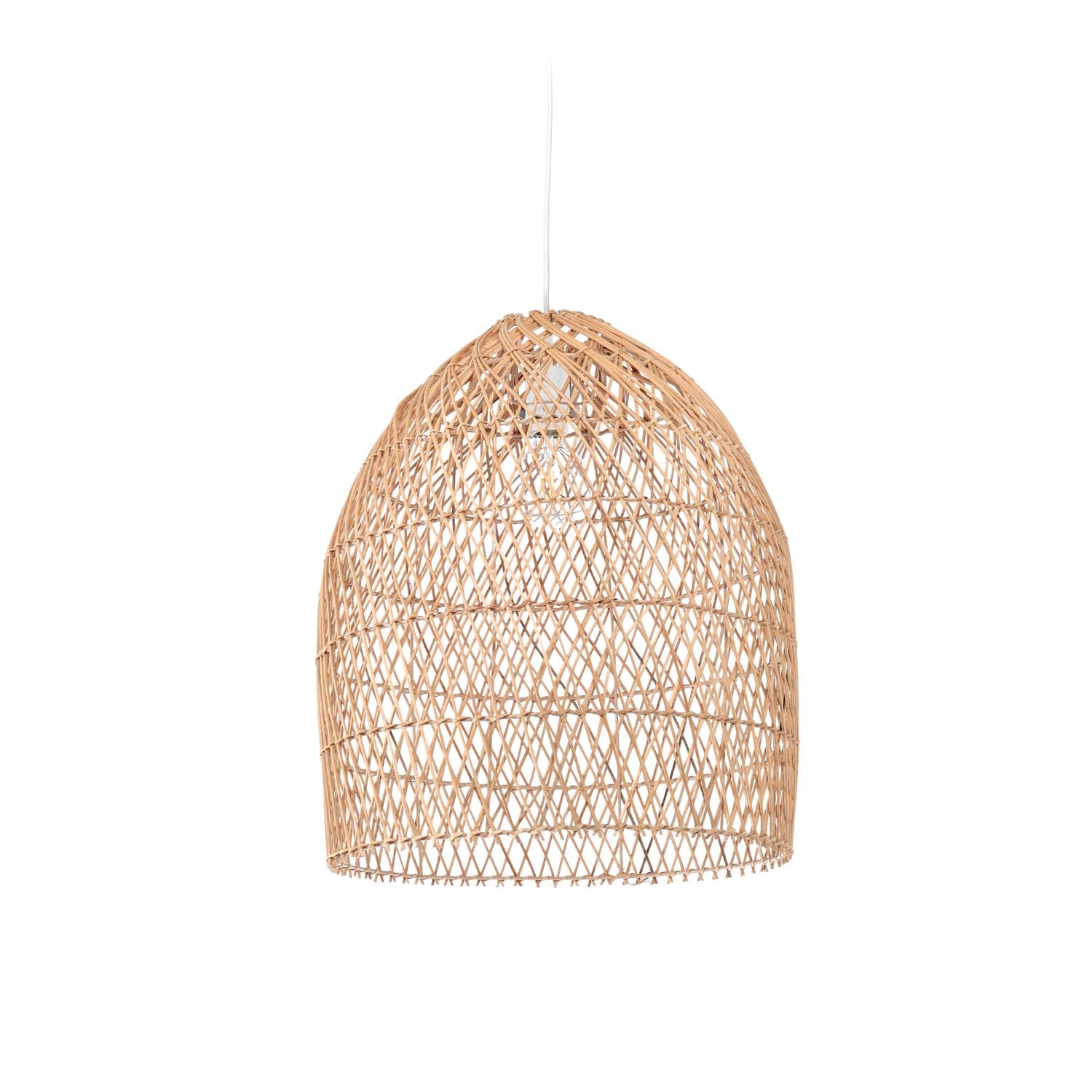 Lampenschirm für die Lampe Domitila Rattan mit natürlichem Finish Ø 44 cm in Natur präsentiert im Onlineshop von KAQTU Design AG. Lampenschirm ist von Kave Home