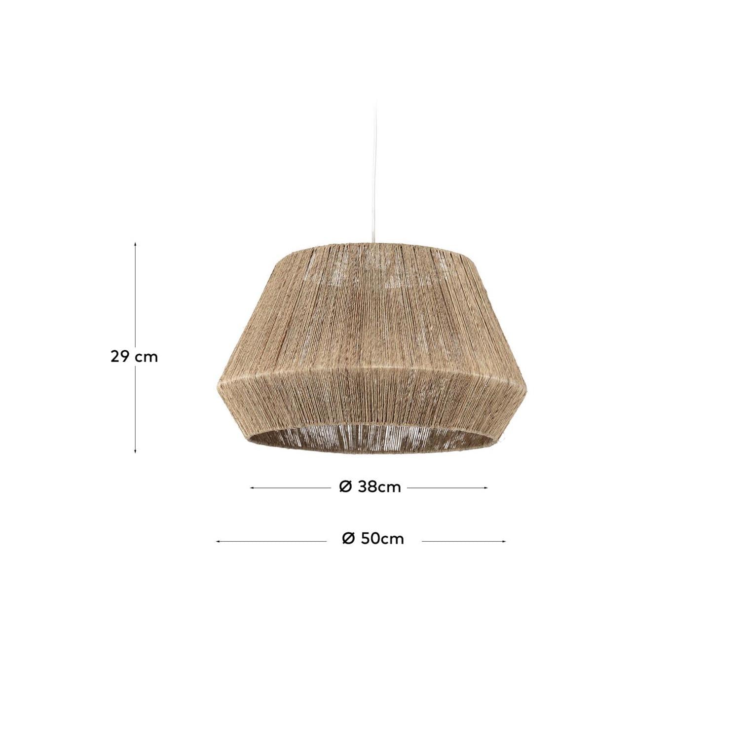 Entdecke den stilvollen Lampenschirm Crismilda aus 100% Jute (Ø 50 cm) von Kave Home – für ein warmes, einladendes Ambiente in jedem Raum.