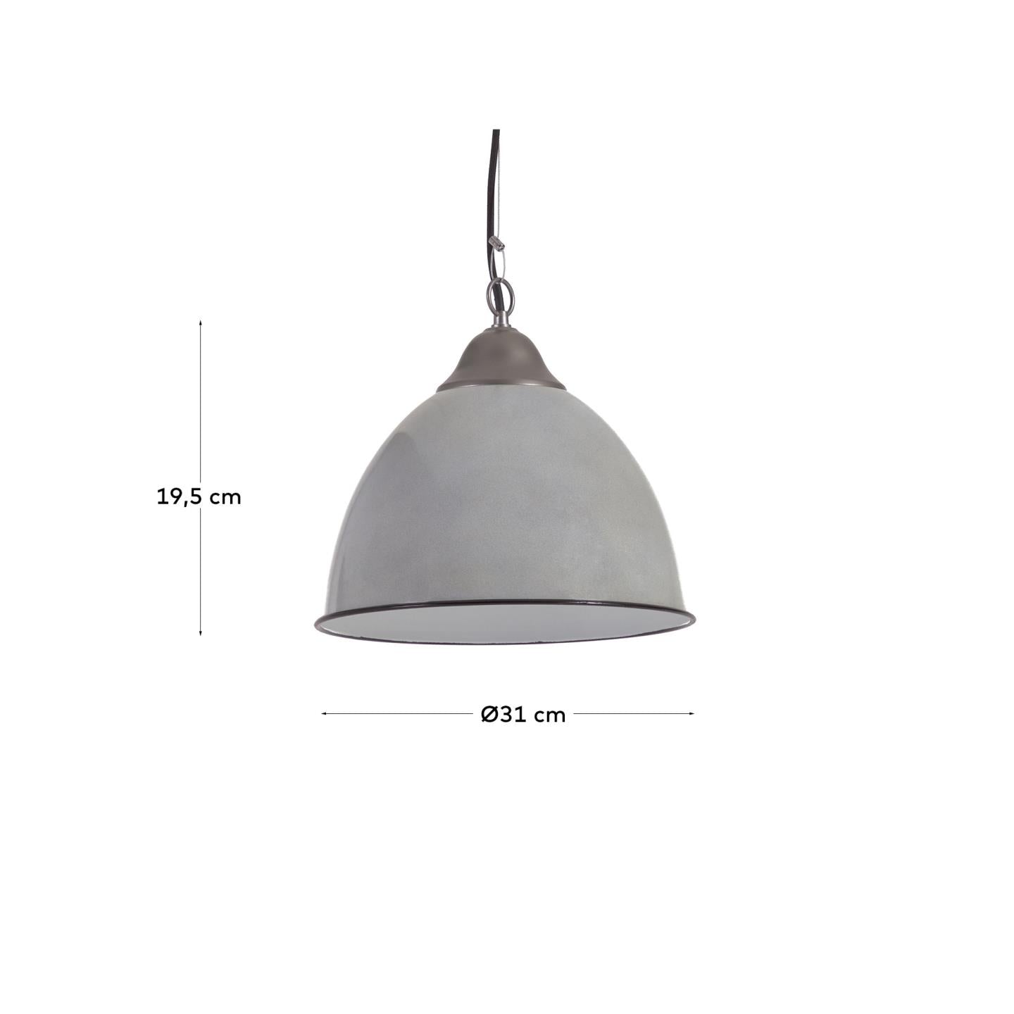 Die Neus Deckenlampe von Kave Home vereint elegantes Design mit Funktionalität. Ihr graues Metall und die Keramikelemente setzen stilvolle Akzente.